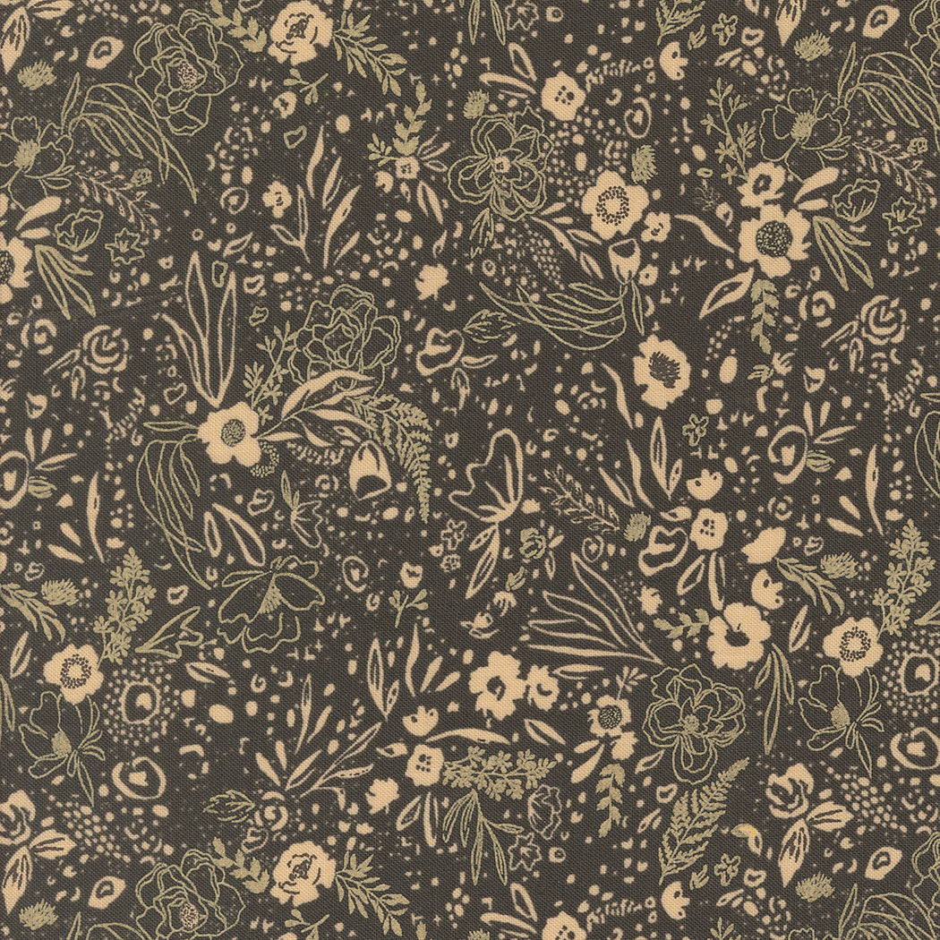 Foraged, Found, and Hand Me Down Field of Fancy in Iron - Moda Fabric by Fancy That Design House