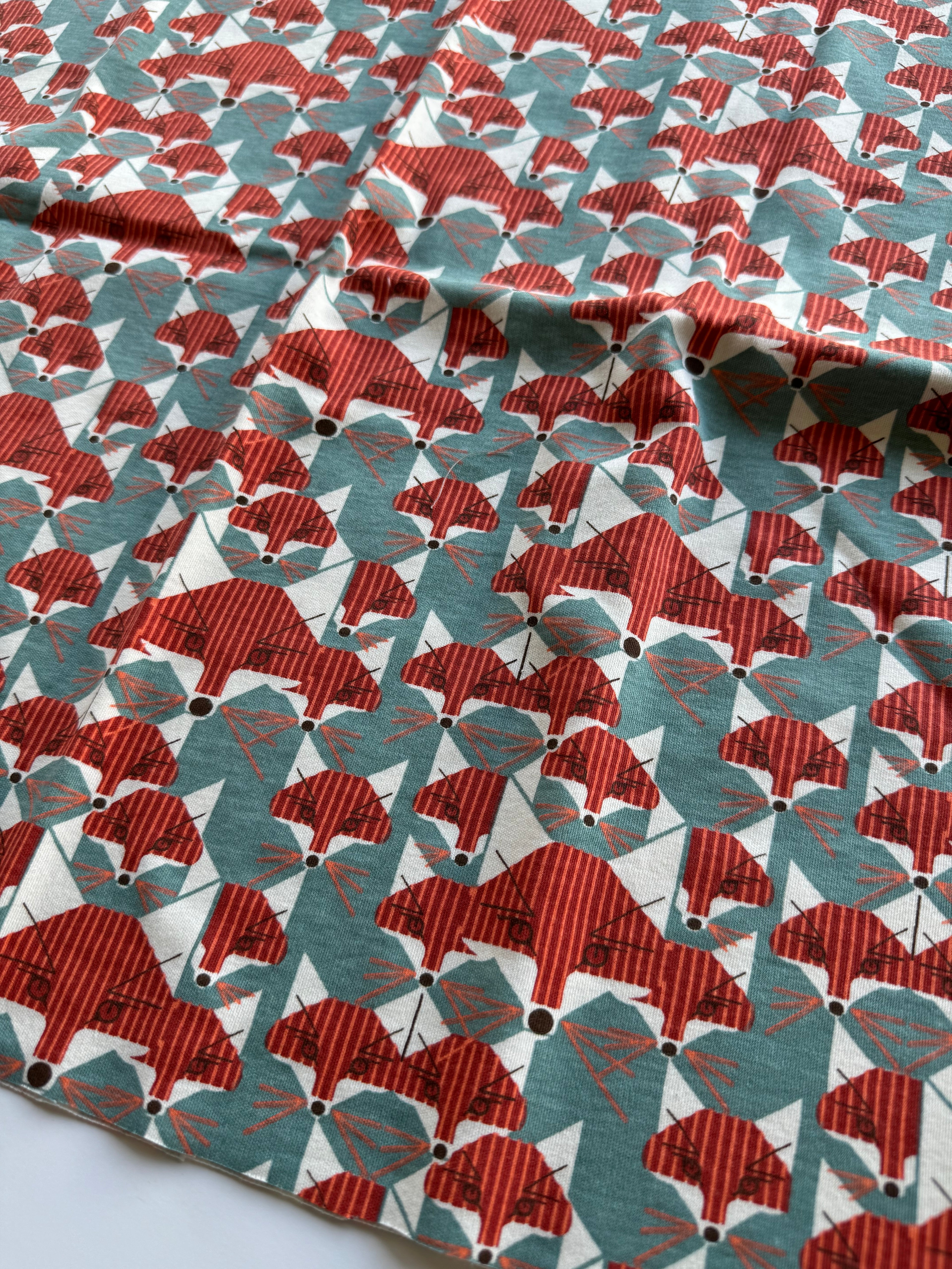 Charley Harper Fox Jersey Knit Fabric - Half Yard