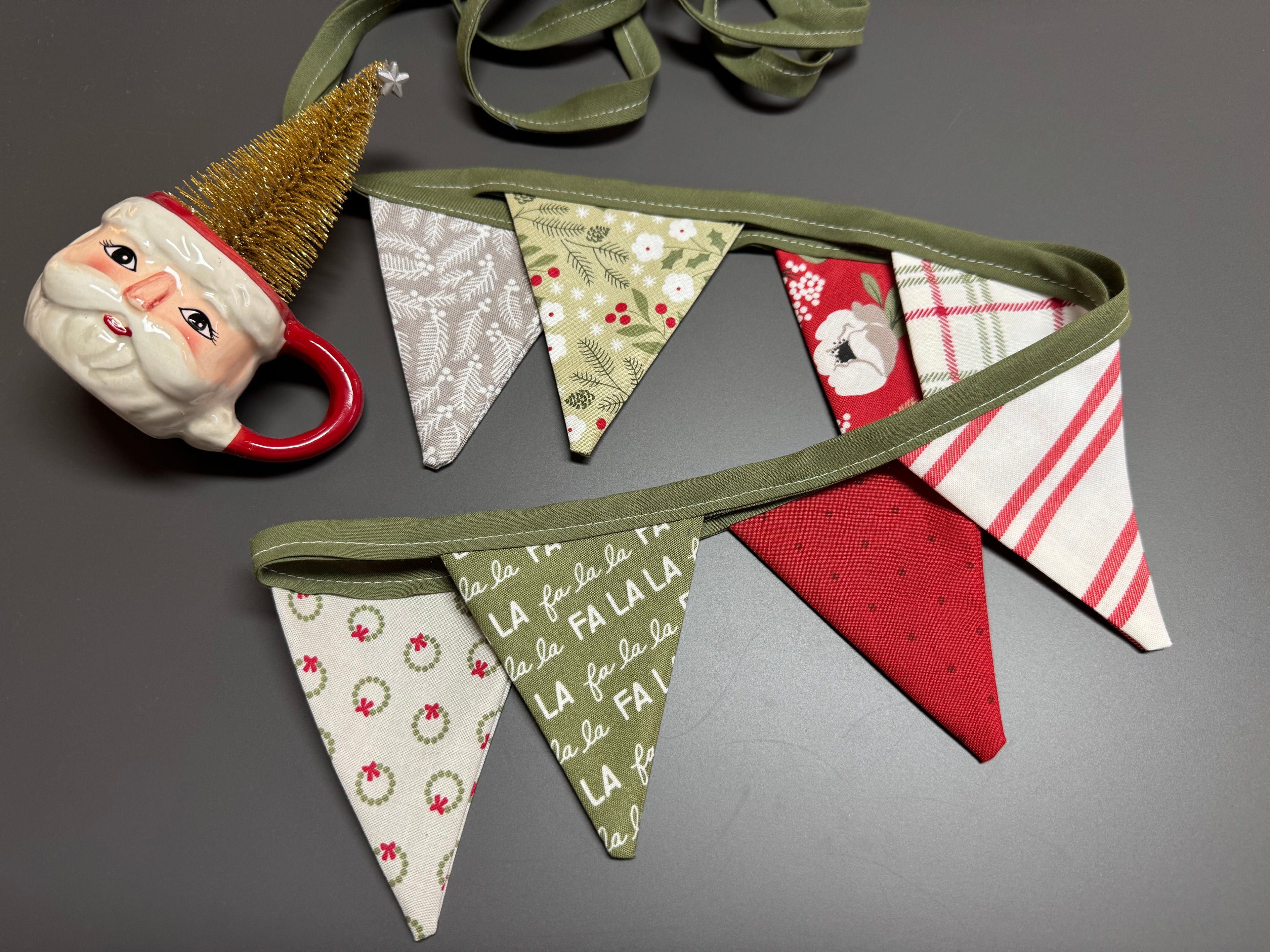 Christmas Morning Small Bunting- Green Binding | Lella Boutique for Moda