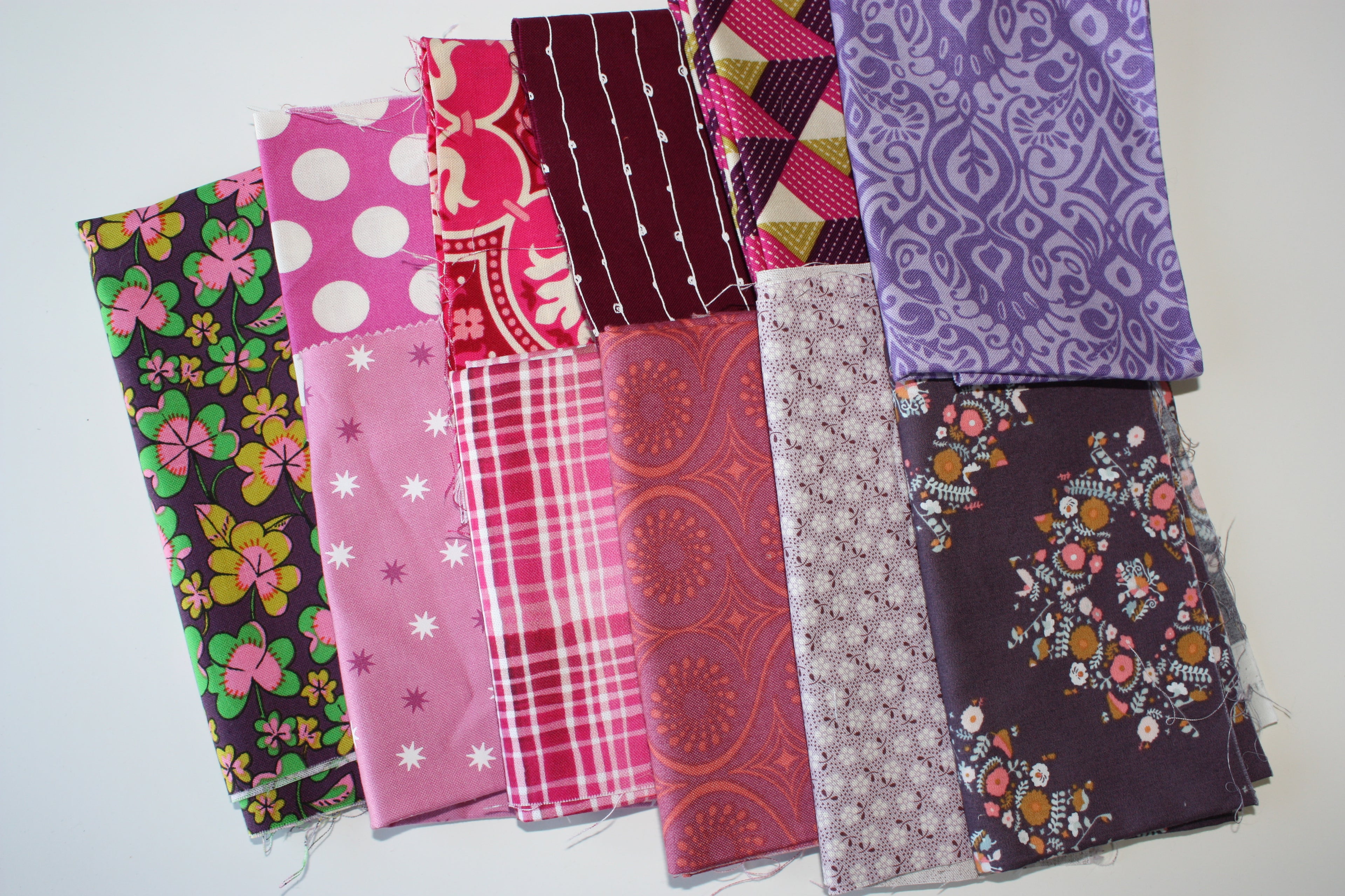 Purple Scrap Bag - Curated Designer Quilting Fabric in Lavender to Plum