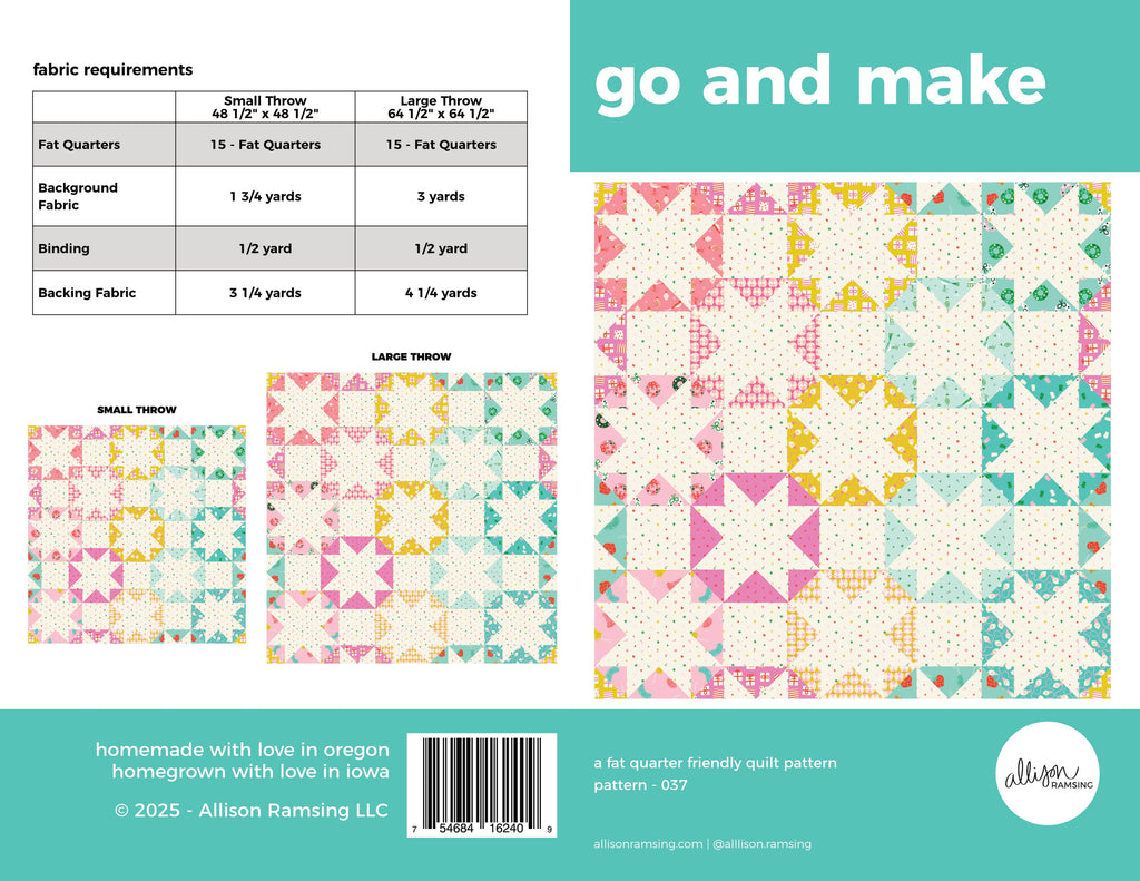 *NEW PATTERN* Go and Make Quilt Pattern - Printed