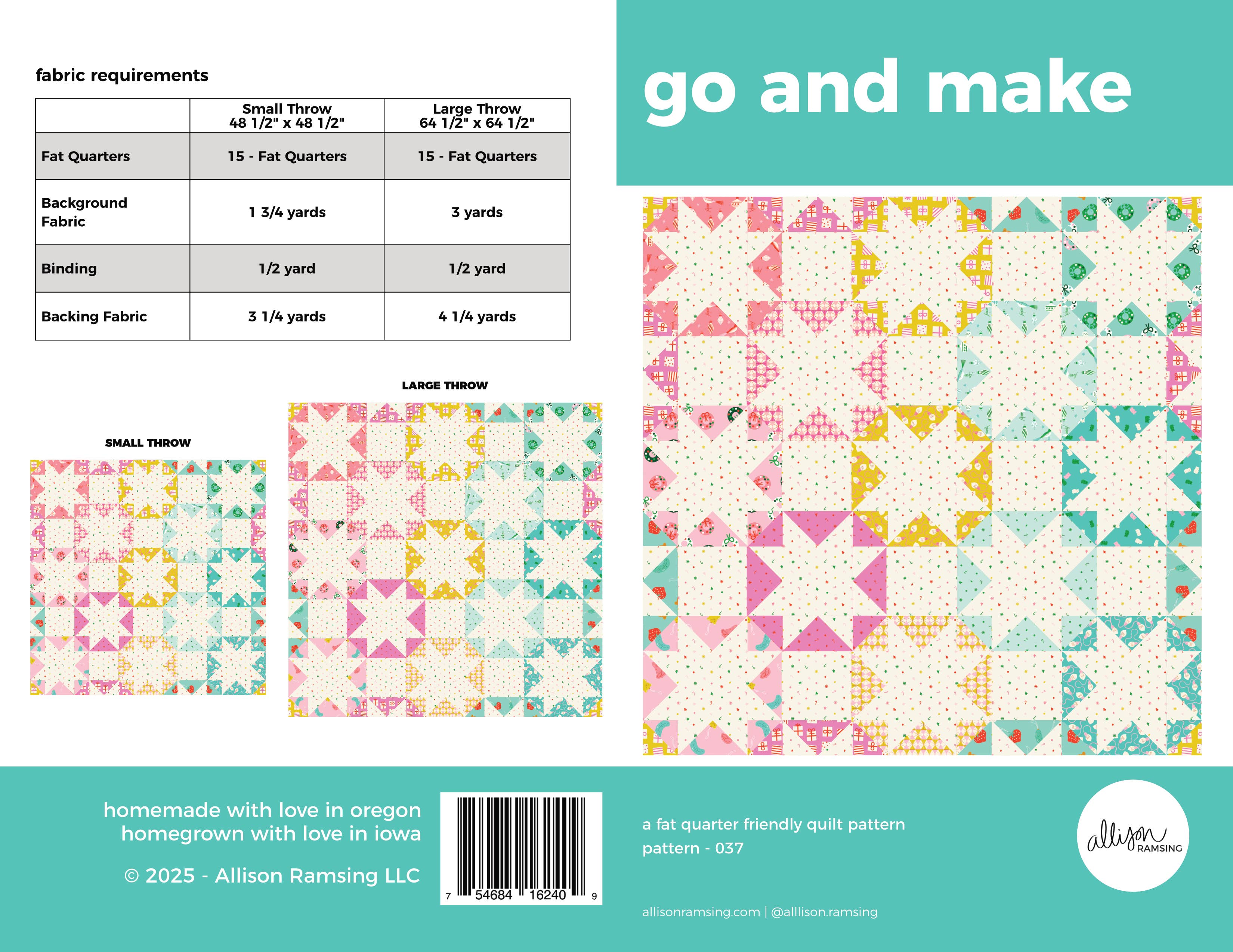 *NEW PATTERN* Go and Make Quilt Pattern - Printed