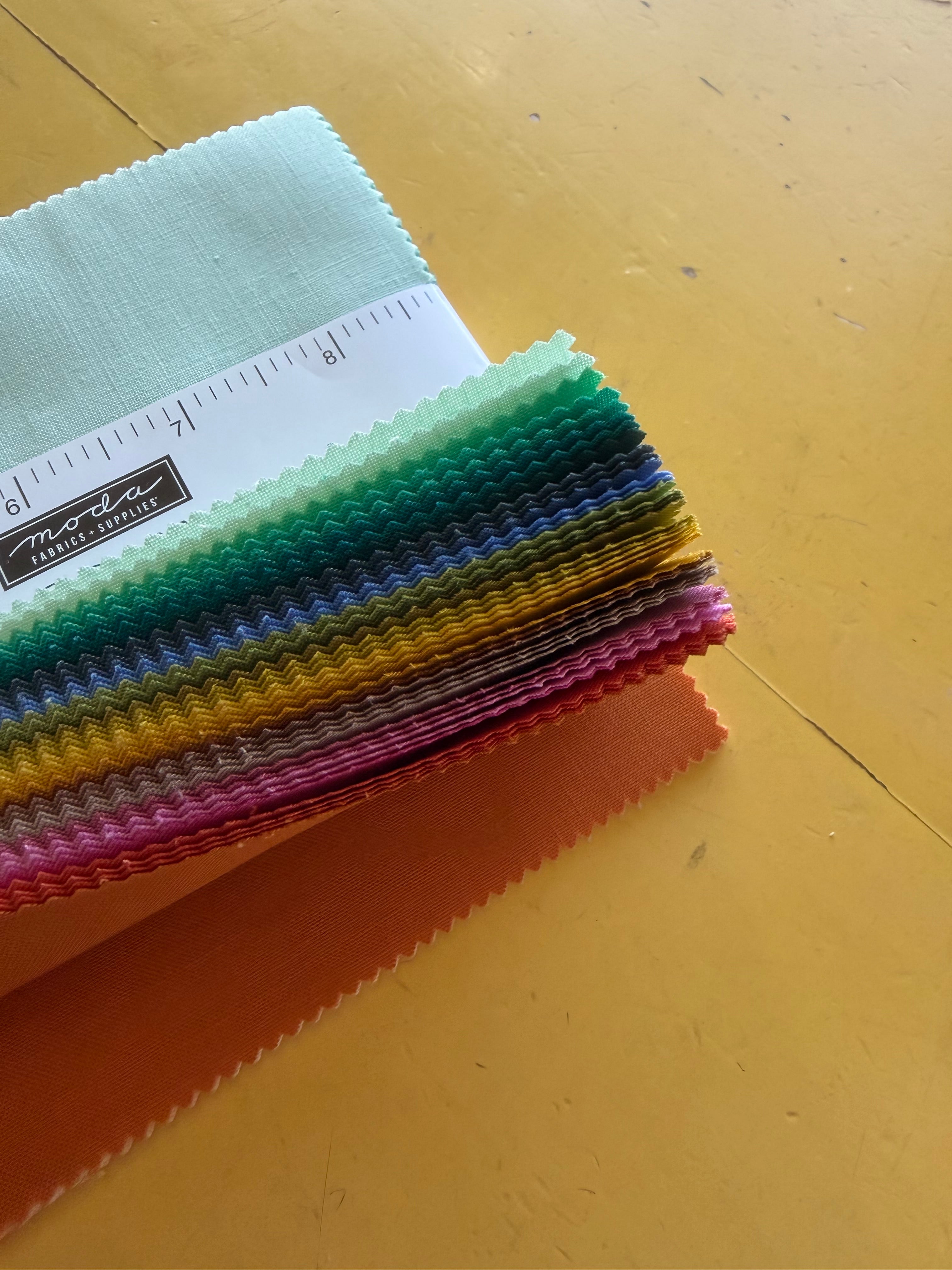 Bella Solids Charm Pack- Elizabeth’s Favorites for Moda