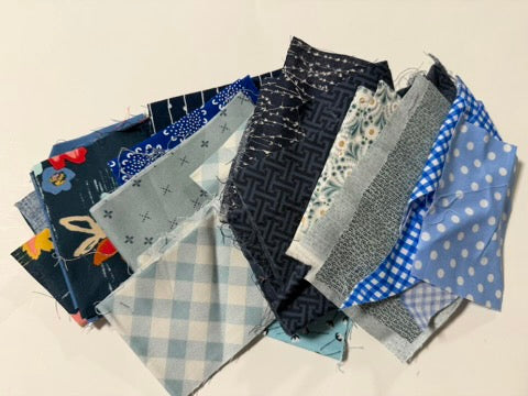 Blue Scrap Pack- 5.8oz Blue & Aqua Designer Fabric Bundle