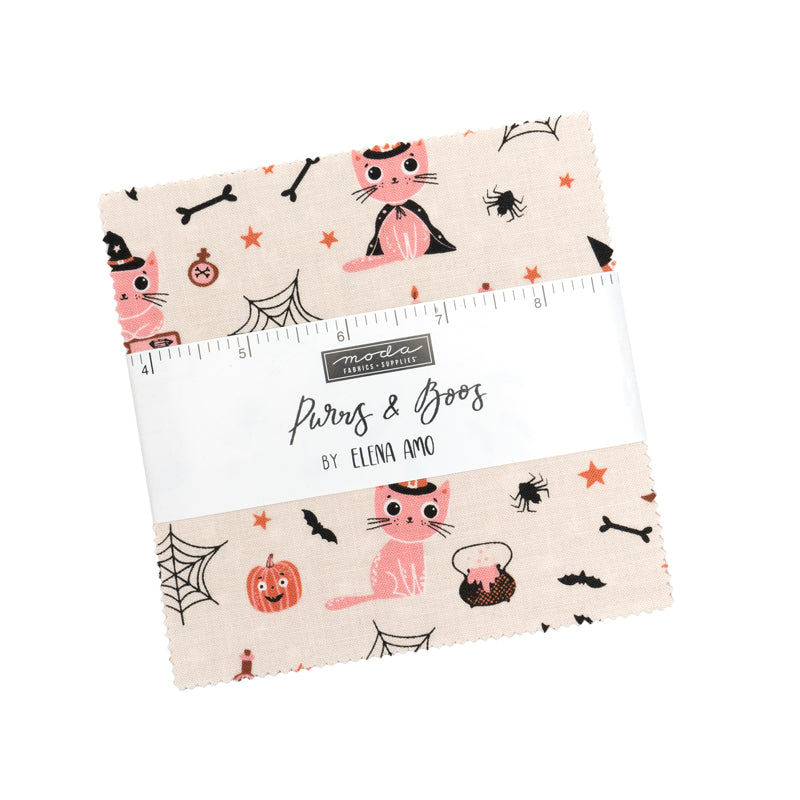 NEW Purrs and Boos Charm Pack by Elena Amo | Moda Fabrics