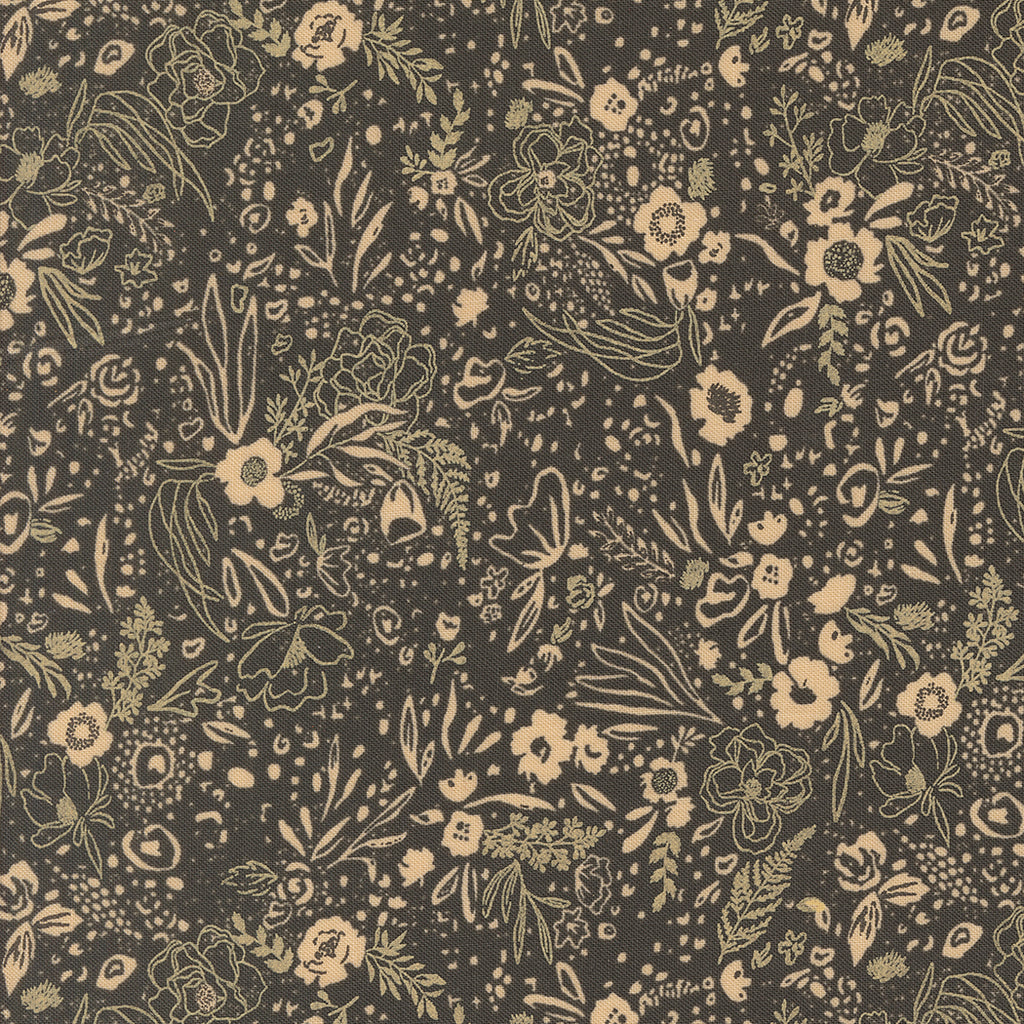 Foraged, Found, and Hand Me Down Field of Fancy in Iron - Moda Fabric by Fancy That Design House