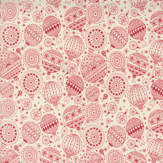 Emmitt and Ivy Ornament Print in Red - Moda Fabric by Sweetwater