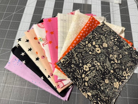 Mixed Mystery Fat Eighth Scrap Pack- 10 Assorted Fabric Cuts