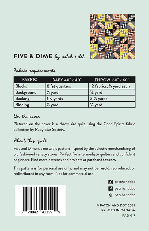 Five and Dime Printed Pattern- Patch & Dot