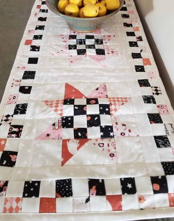 Purrs & Boos 16-Patch Star Table Runner Kit | Copper Kettle Quilt Company