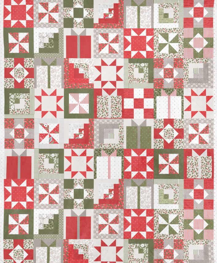 Christmas Morning Cheater Cuddle in Snow | Lella Boutique | Moda Fabrics