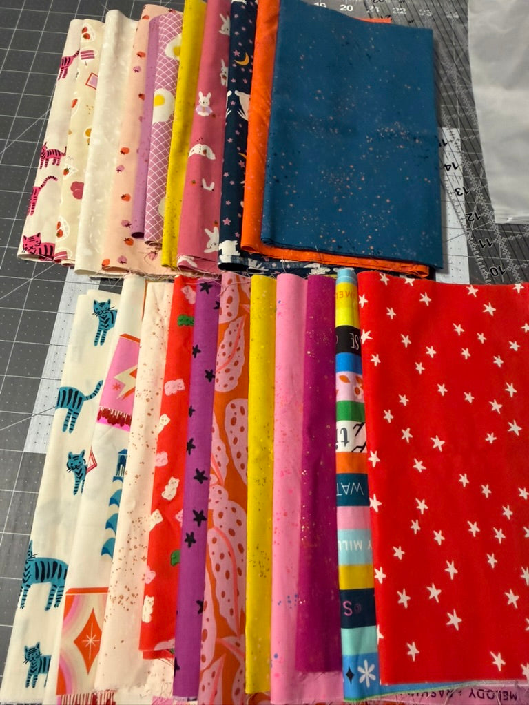 Mystery Ruby Star Society 1/4Yard Scrap Pack - 11 Assorted Fabric Cuts