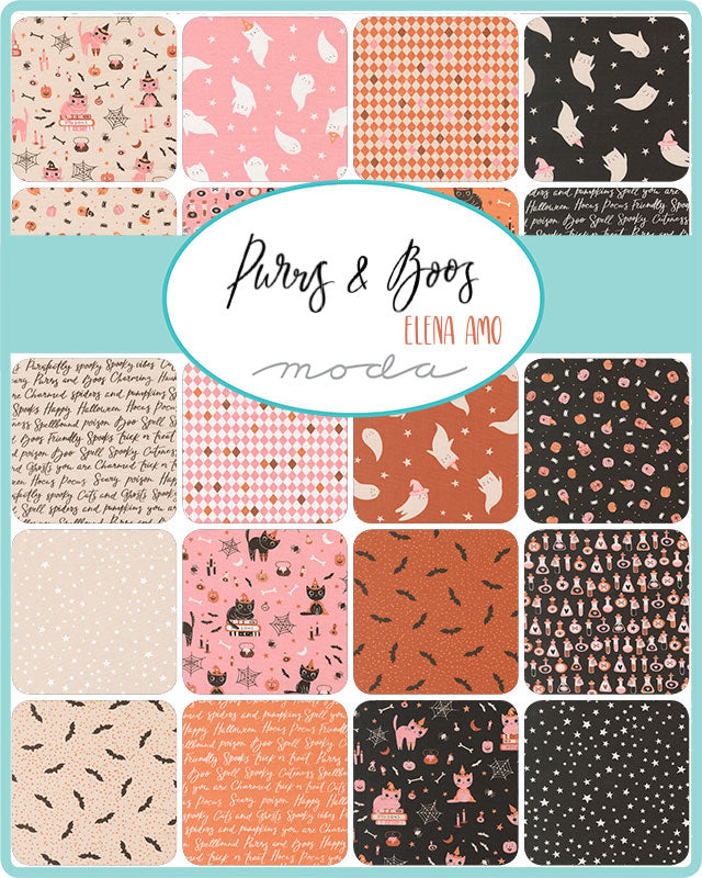 NEW Purrs and Boos Charm Pack by Elena Amo | Moda Fabrics