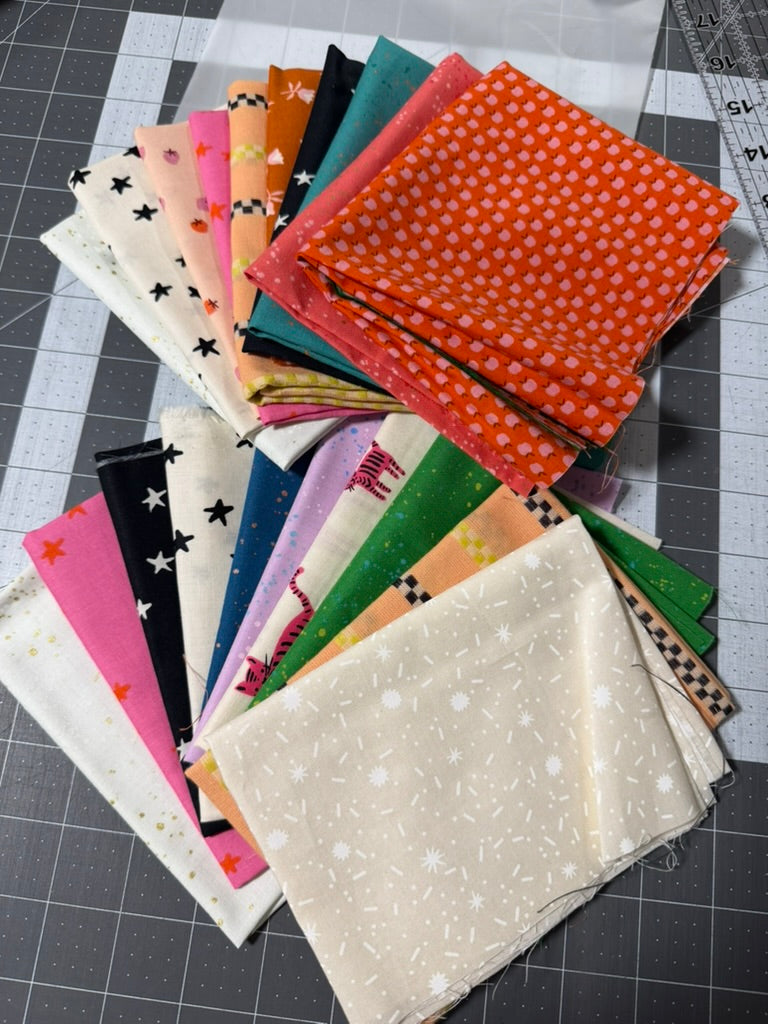 Ruby Star Society Mystery Fat Eighth Scrap Pack- 10 Assorted Fabric Cuts
