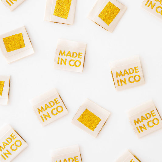 Made in My State Gold Woven Labels- Colorado