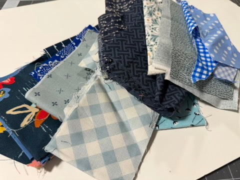 Blue Scrap Pack- 5.8oz Blue & Aqua Designer Fabric Bundle