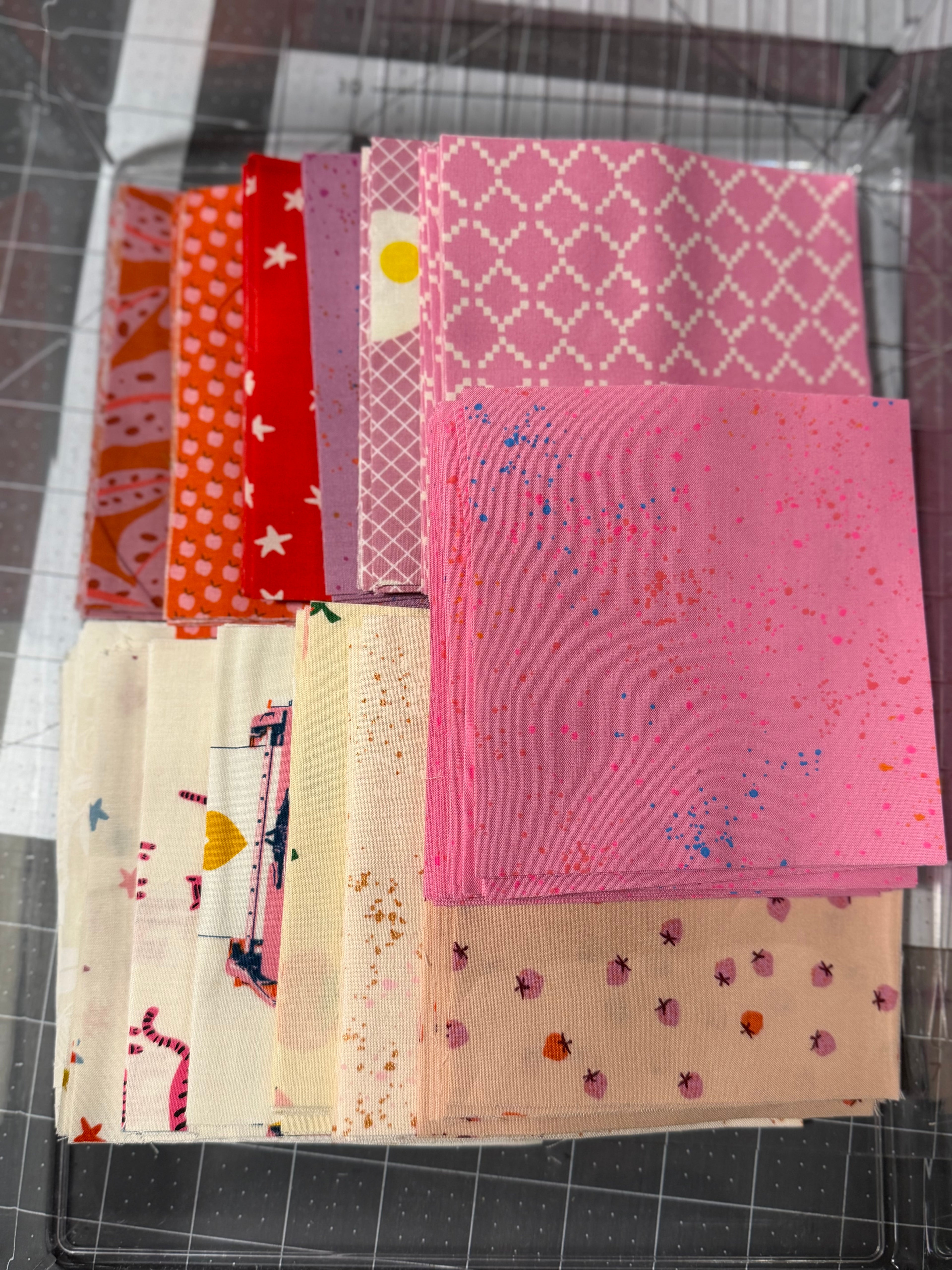 Scrappy Ruby Star Society Love Drops Quilt Kit- Medium Throw | Pattern by Maker Valley