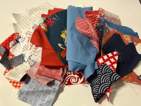 Red, White, and Blue Scrap Bag- 6.7oz Patriotic Fabric Strips (Designer Cotton)