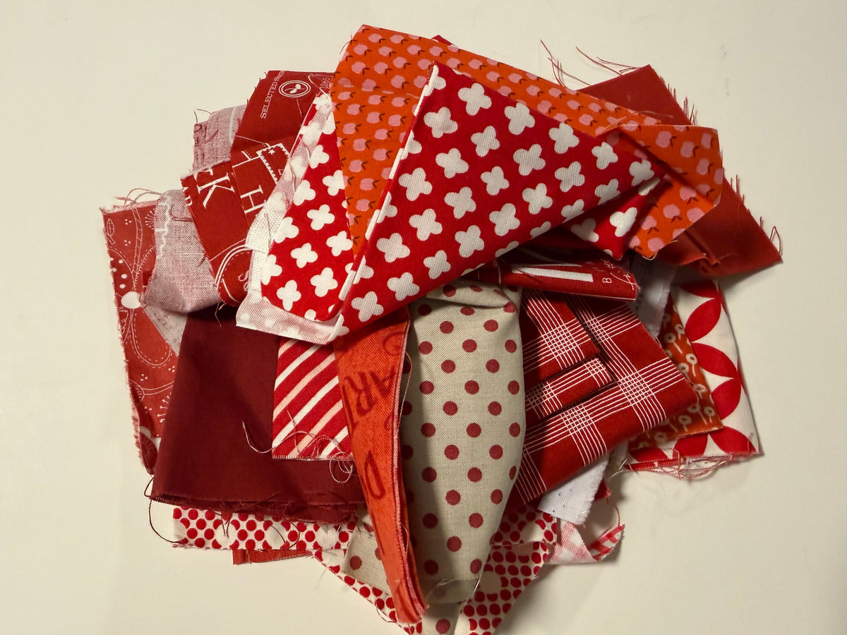 Red Scrap Bag - Designer Quilting Fabric in Warm Shades