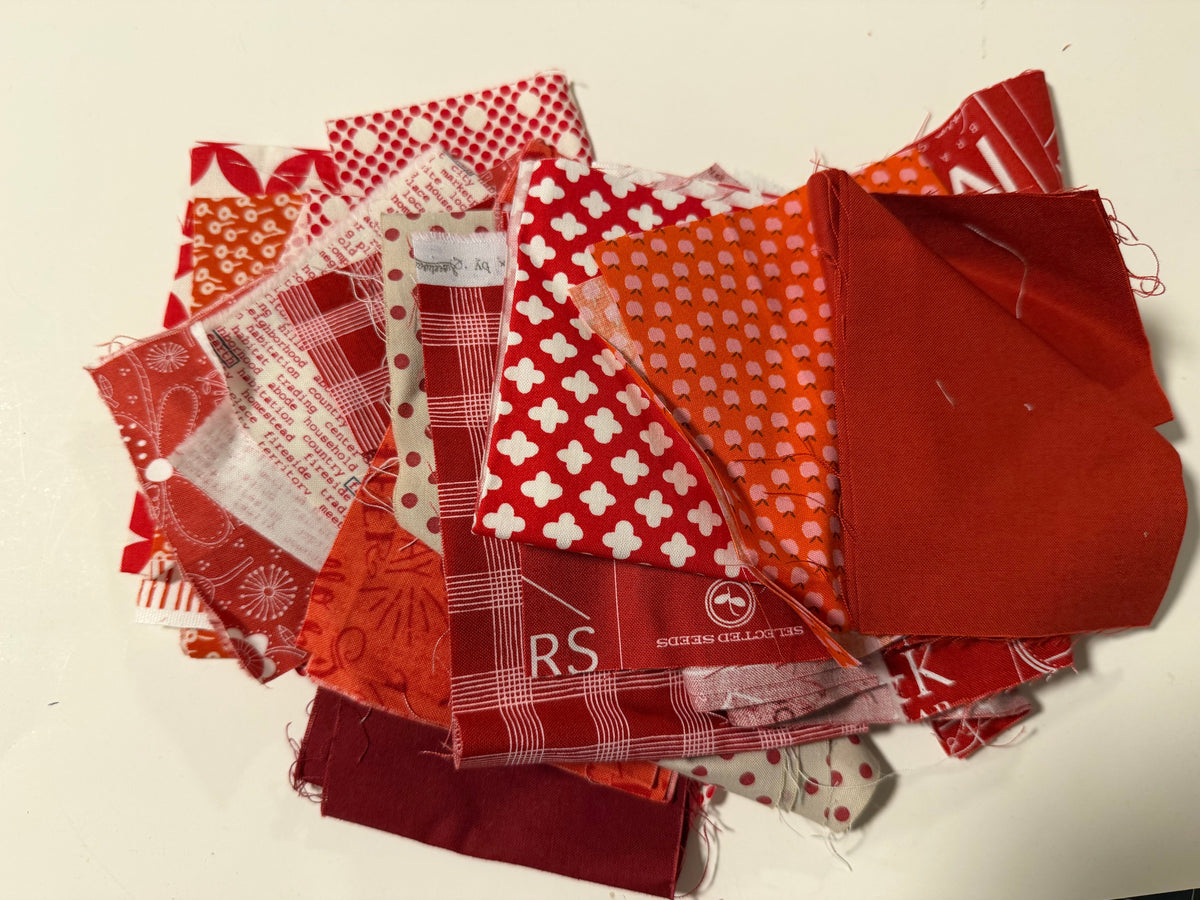 Red Scrap Bag - Designer Quilting Fabric in Warm Shades