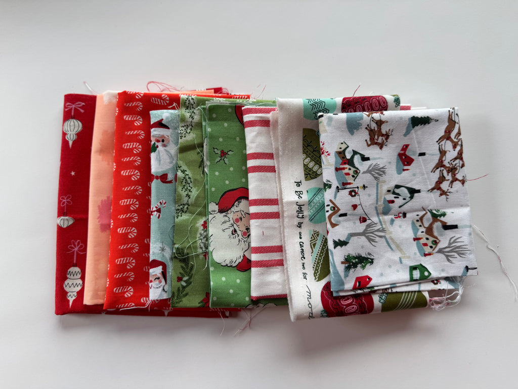 SANTA! Scrap Pack- 5.6oz Holiday Fabric Bundle (Designer Christmas Scraps)