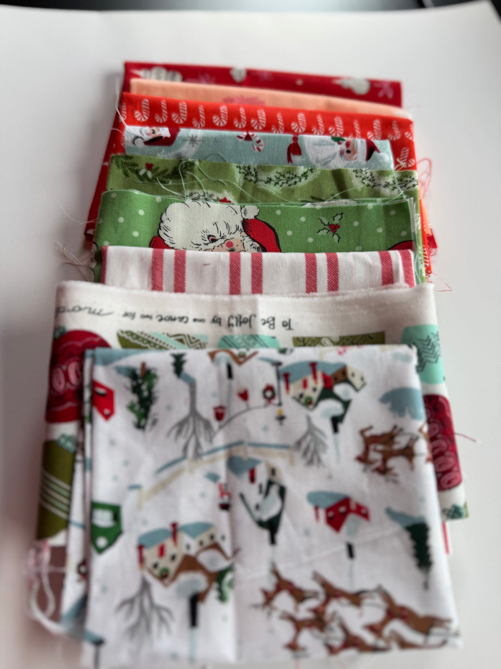 SANTA! Scrap Pack- 5.6oz Holiday Fabric Bundle (Designer Christmas Scraps)