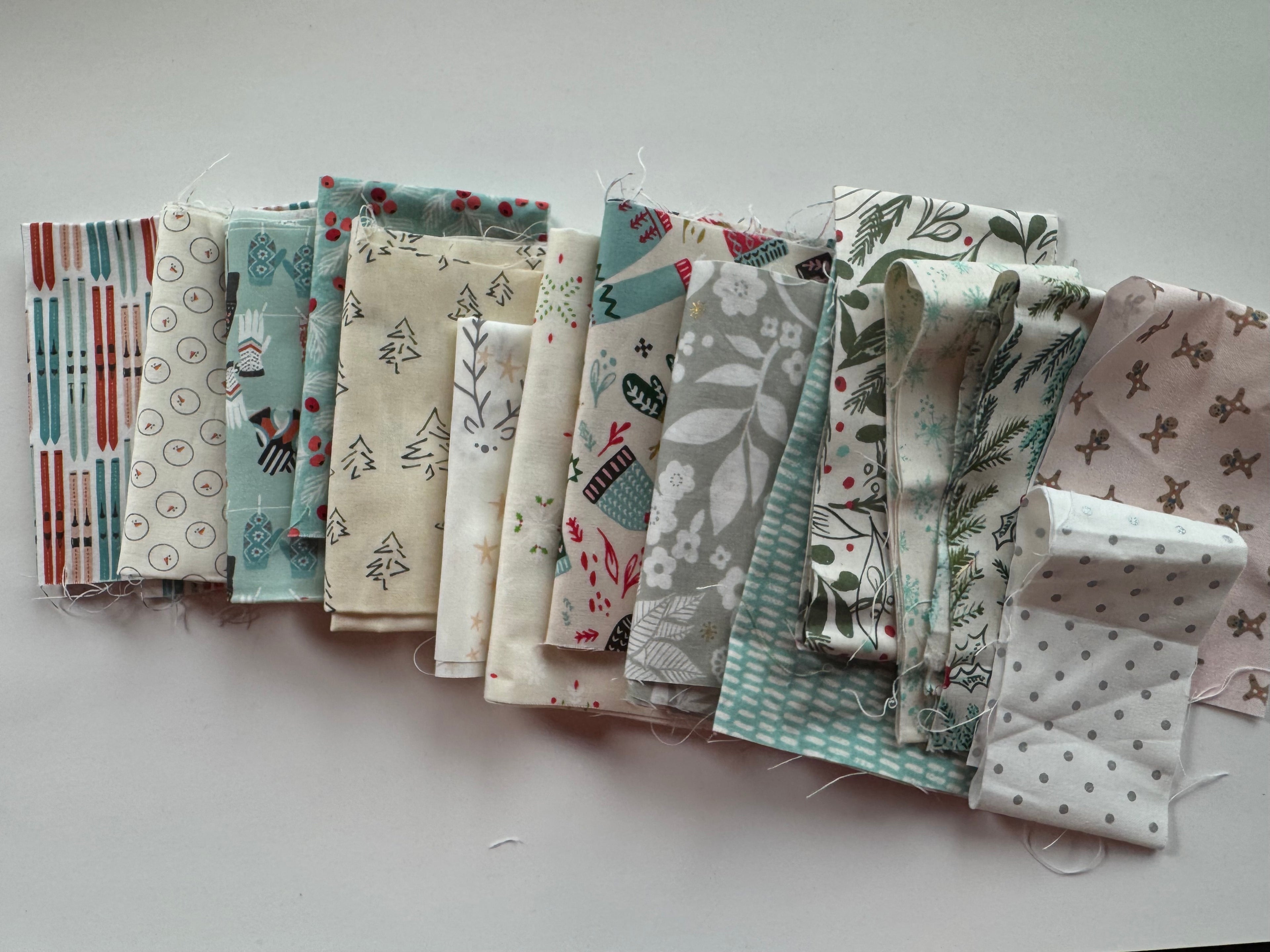 Winter Wonderland Scrap Pack- 5.7oz Subtle Holiday Fabric Bundle (Designer Scraps)