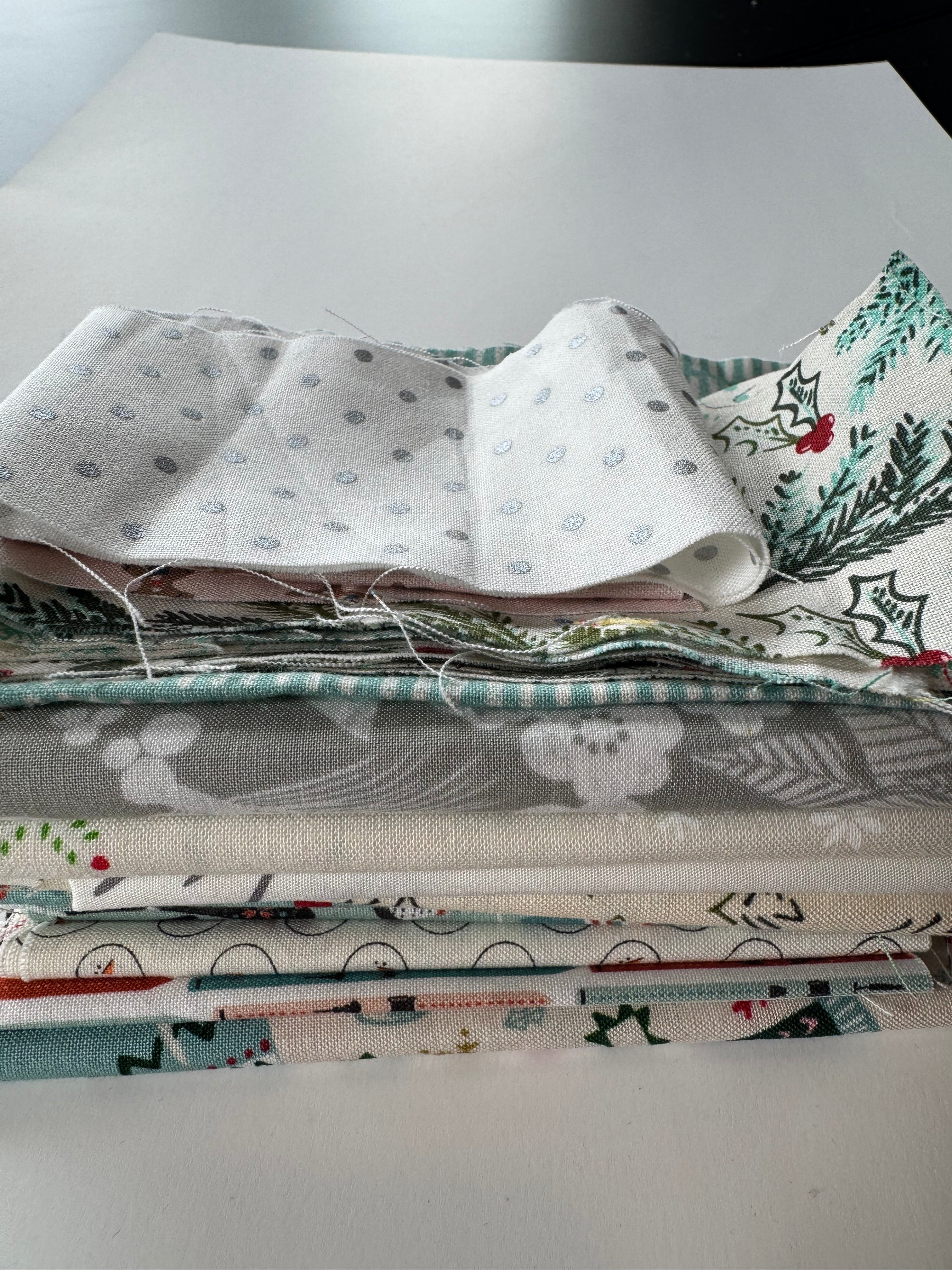 Winter Wonderland Scrap Pack- 5.7oz Subtle Holiday Fabric Bundle (Designer Scraps)