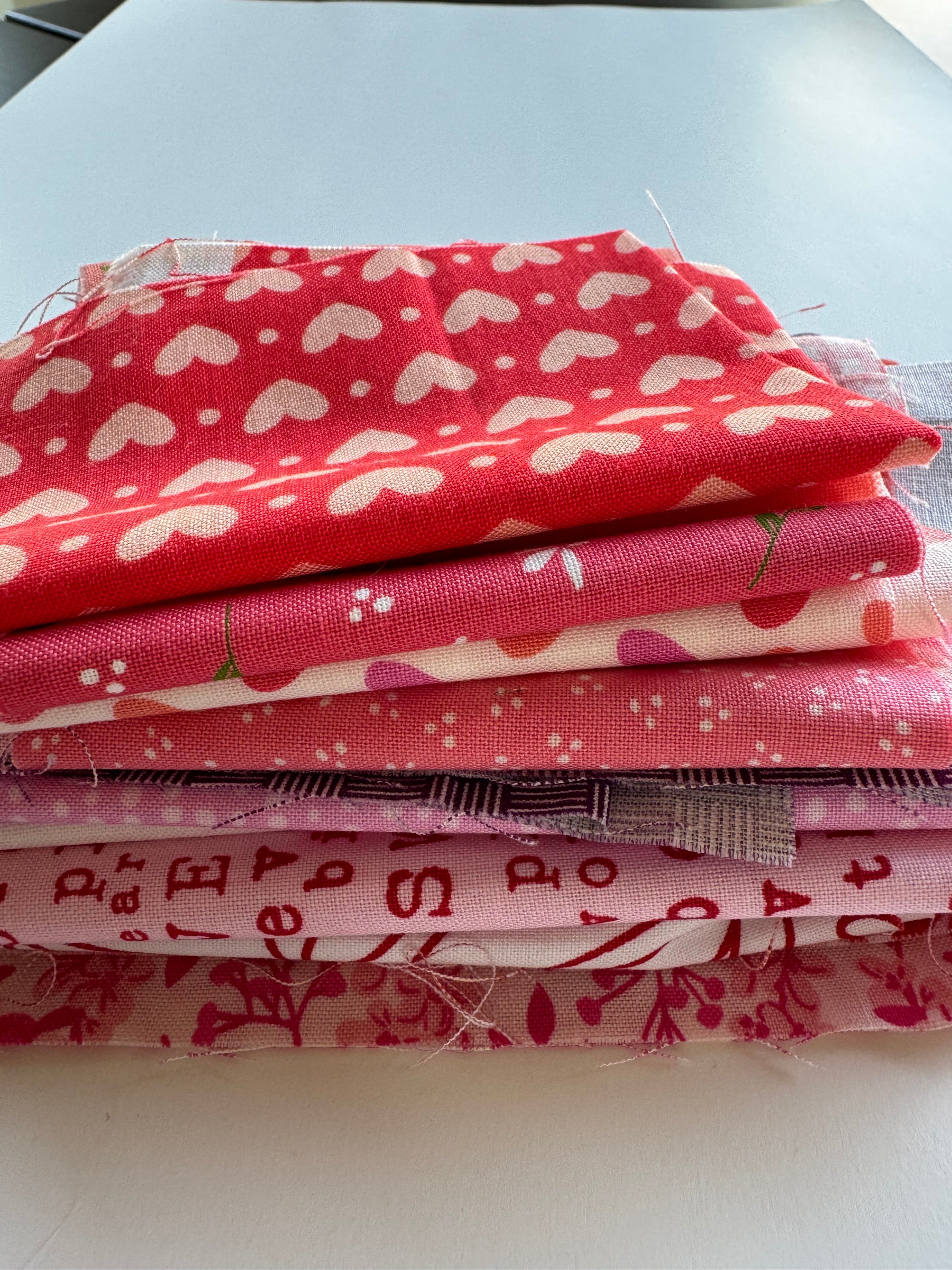 Heart Day Scrap Pack- 5.7oz Valentine’s Fabric Bundle (Designer Scraps)