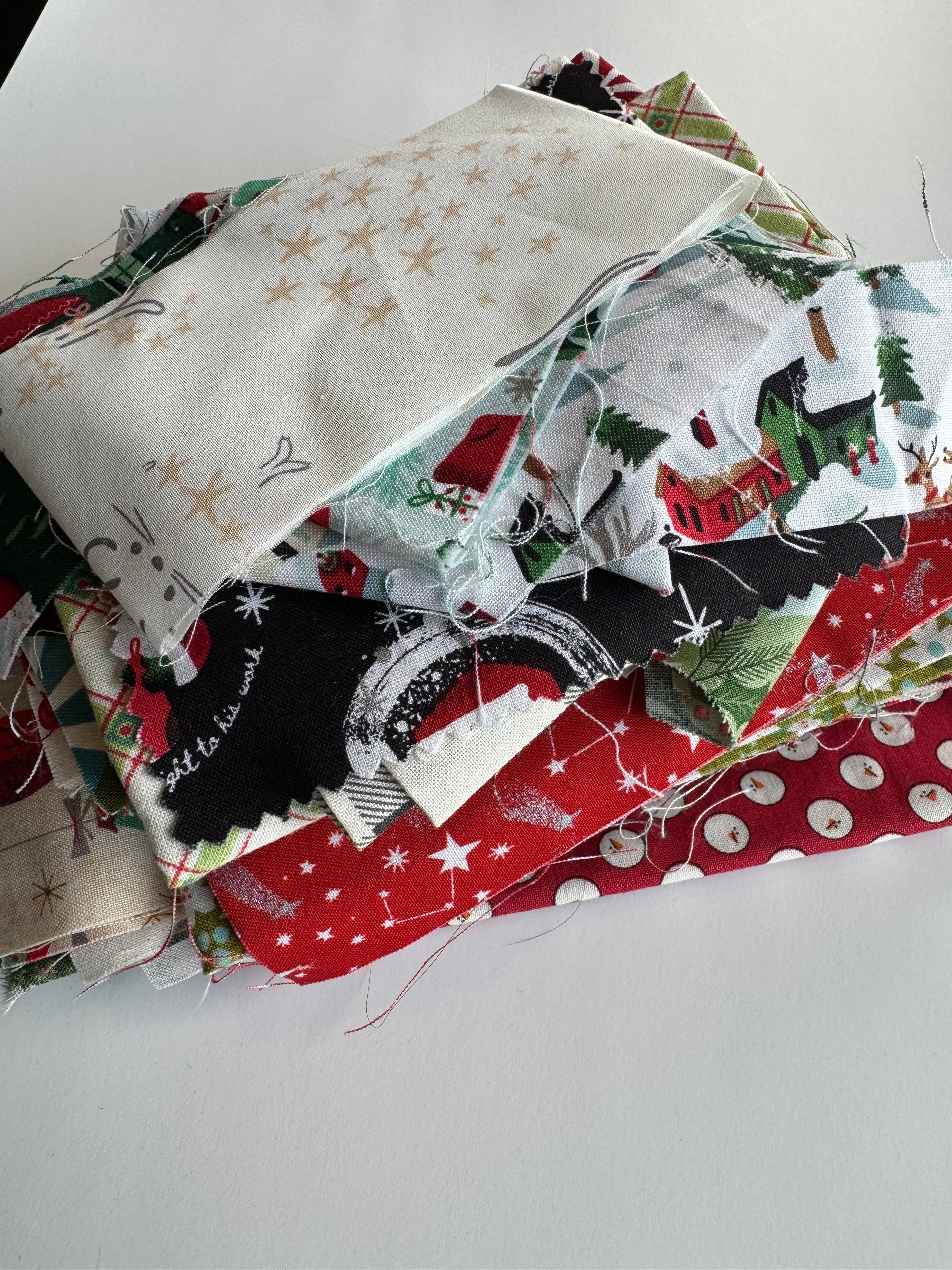 Christmas Mixed Scrap Pack- 14.8oz Holiday Fabric Bundle (Designer Scraps)