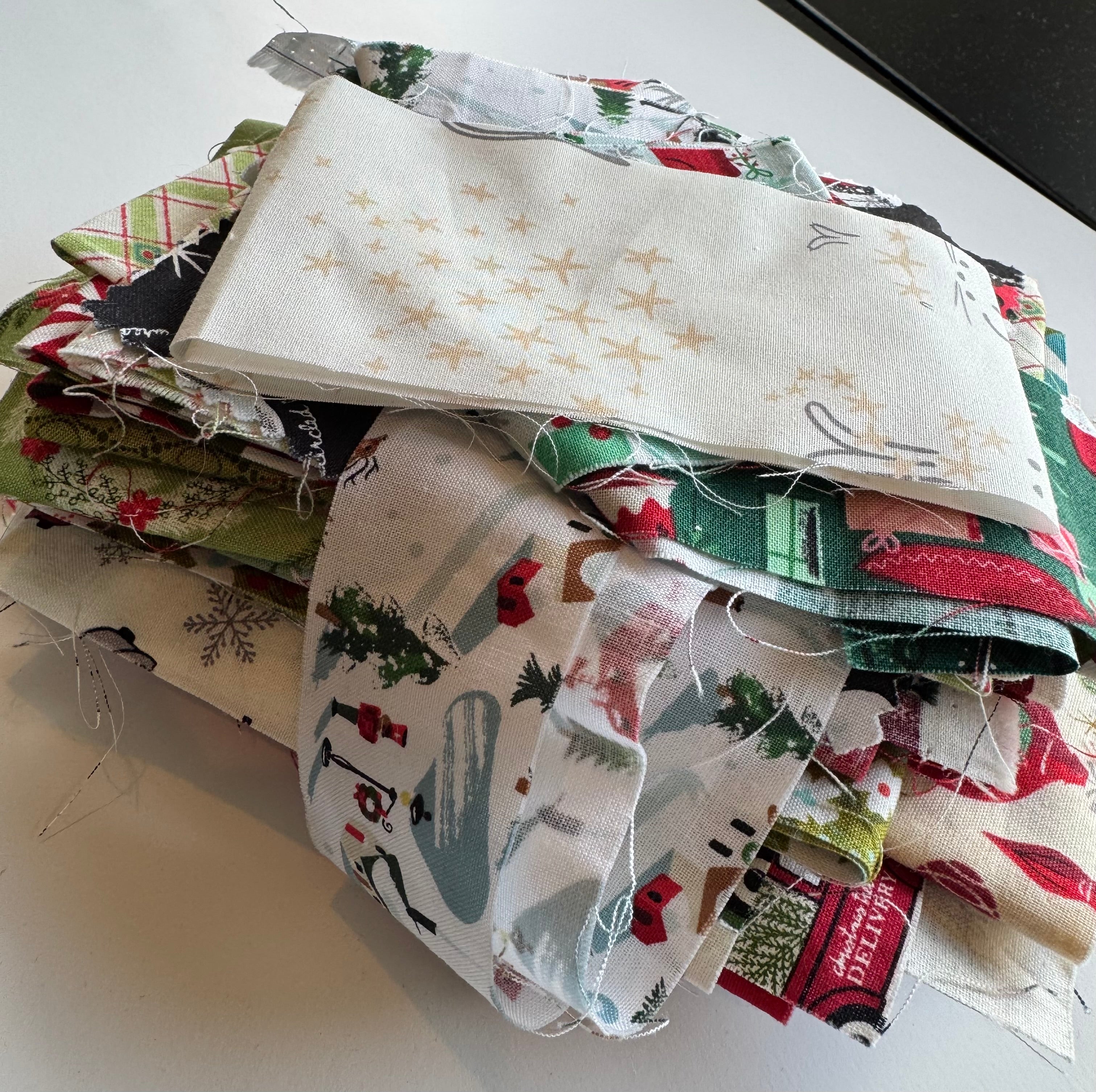 Christmas Mixed Scrap Pack- 14.8oz Holiday Fabric Bundle (Designer Scraps)