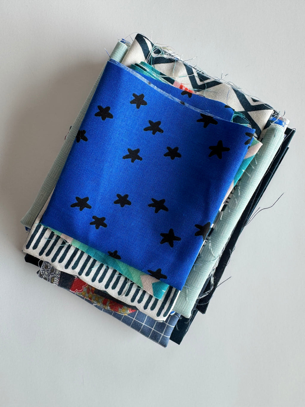 Ocean Scrap Pack- 5.8oz Blue & Aqua Designer Fabric Bundle