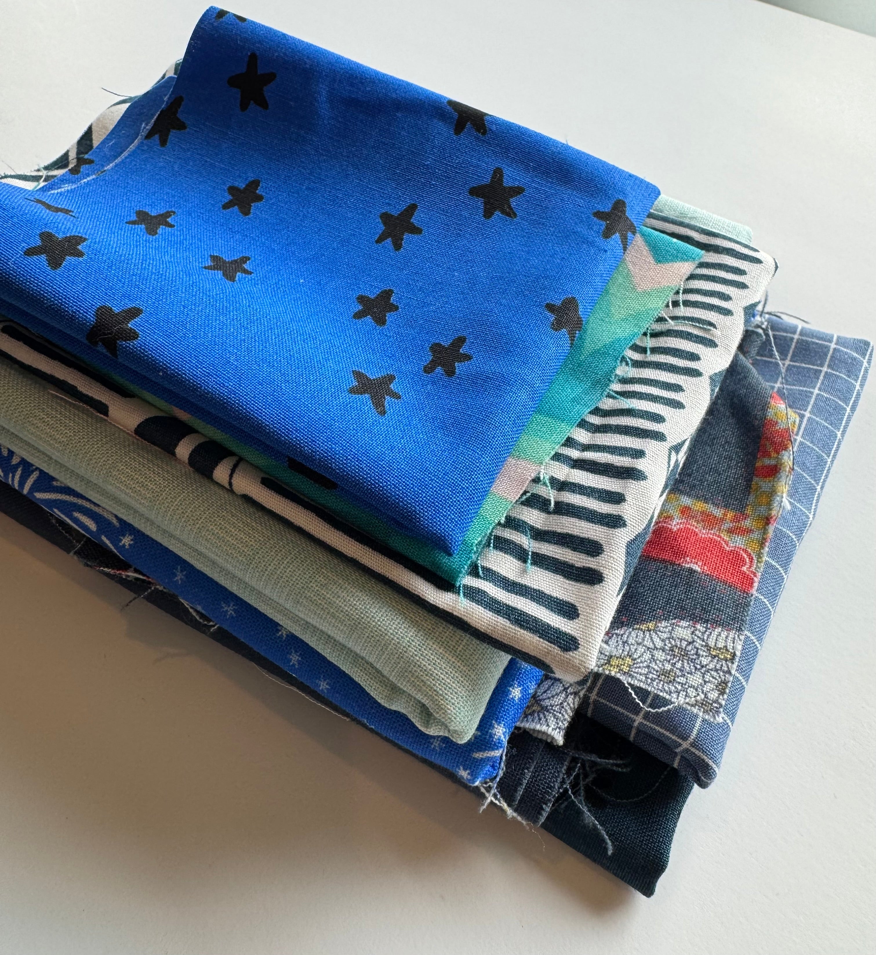 Ocean Scrap Pack- 5.8oz Blue & Aqua Designer Fabric Bundle