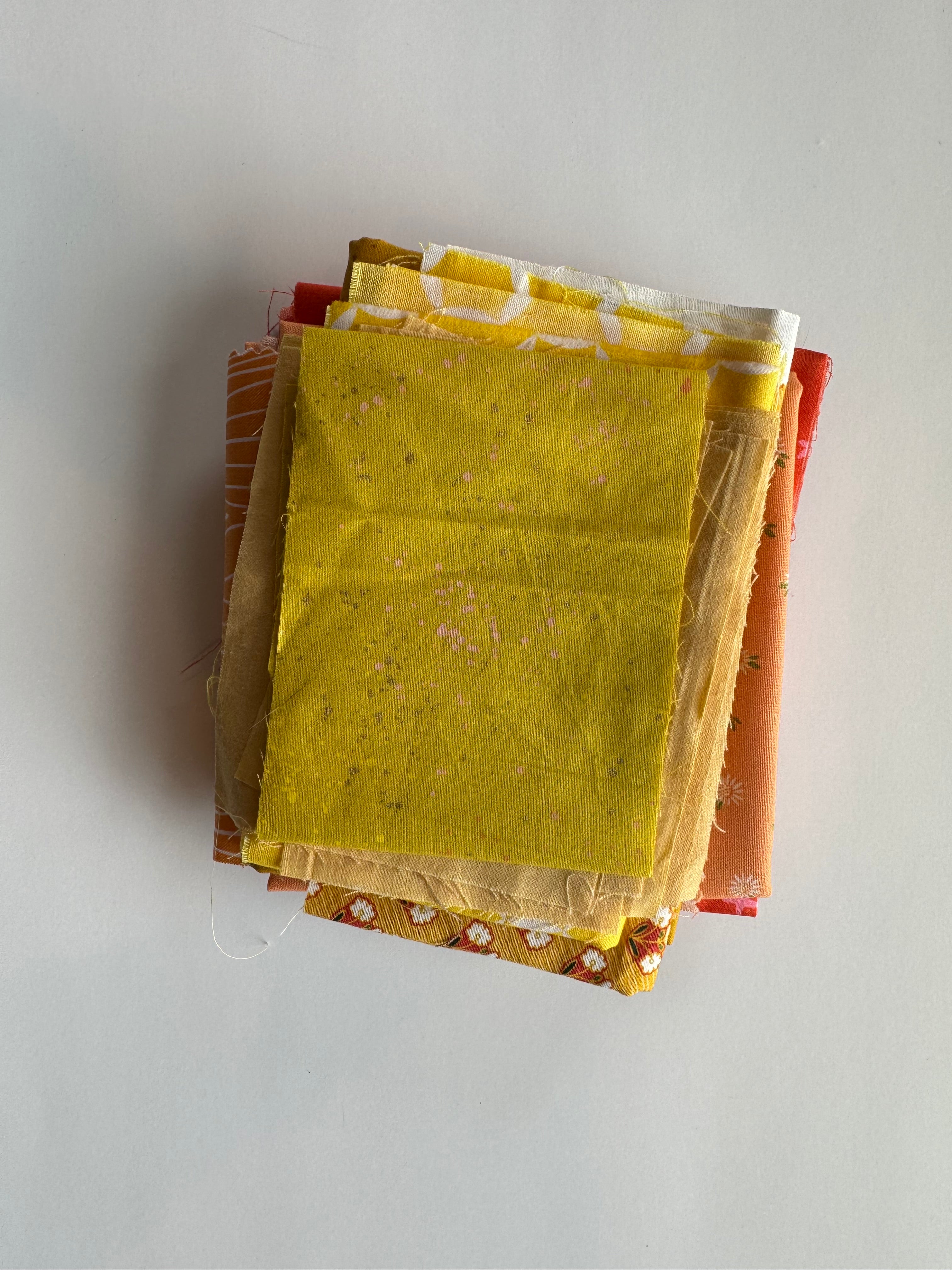 Sunshine Scrap Pack- 8oz Yellow & Orange Designer Fabric Bundle