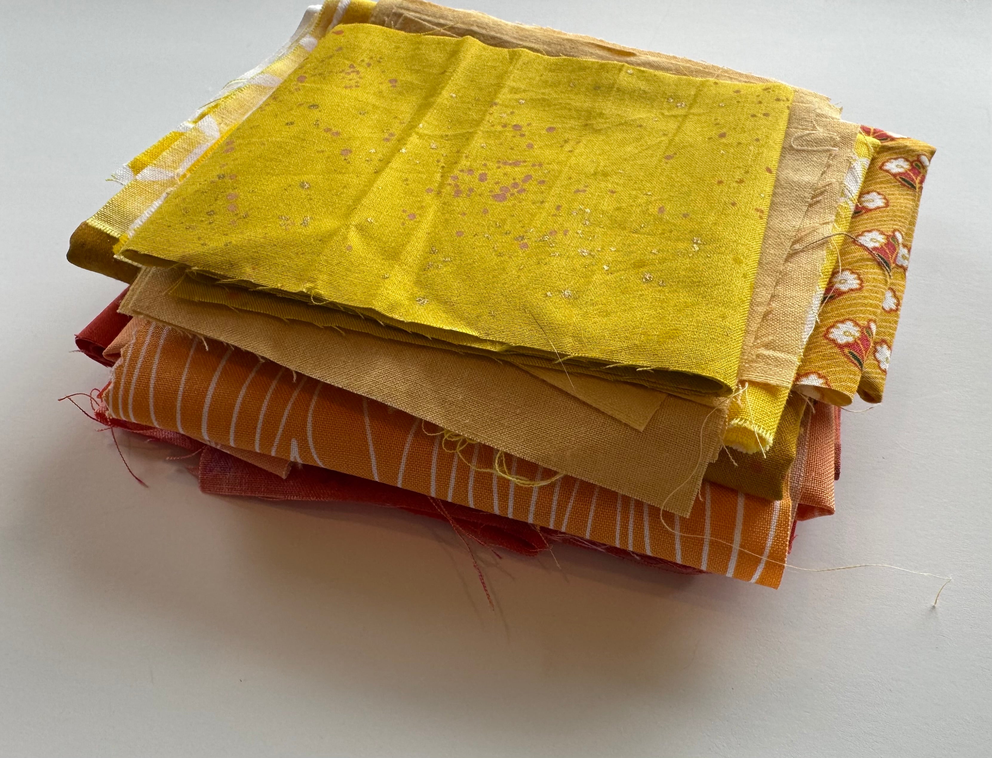 Sunshine Scrap Pack- 8oz Yellow & Orange Designer Fabric Bundle