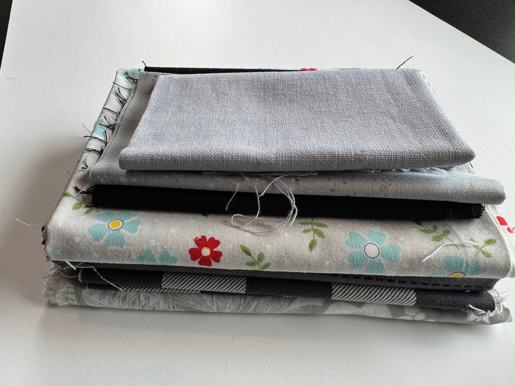 Thunderstorm Scrap Pack- 7oz Grey & Black Designer Fabric Bundle