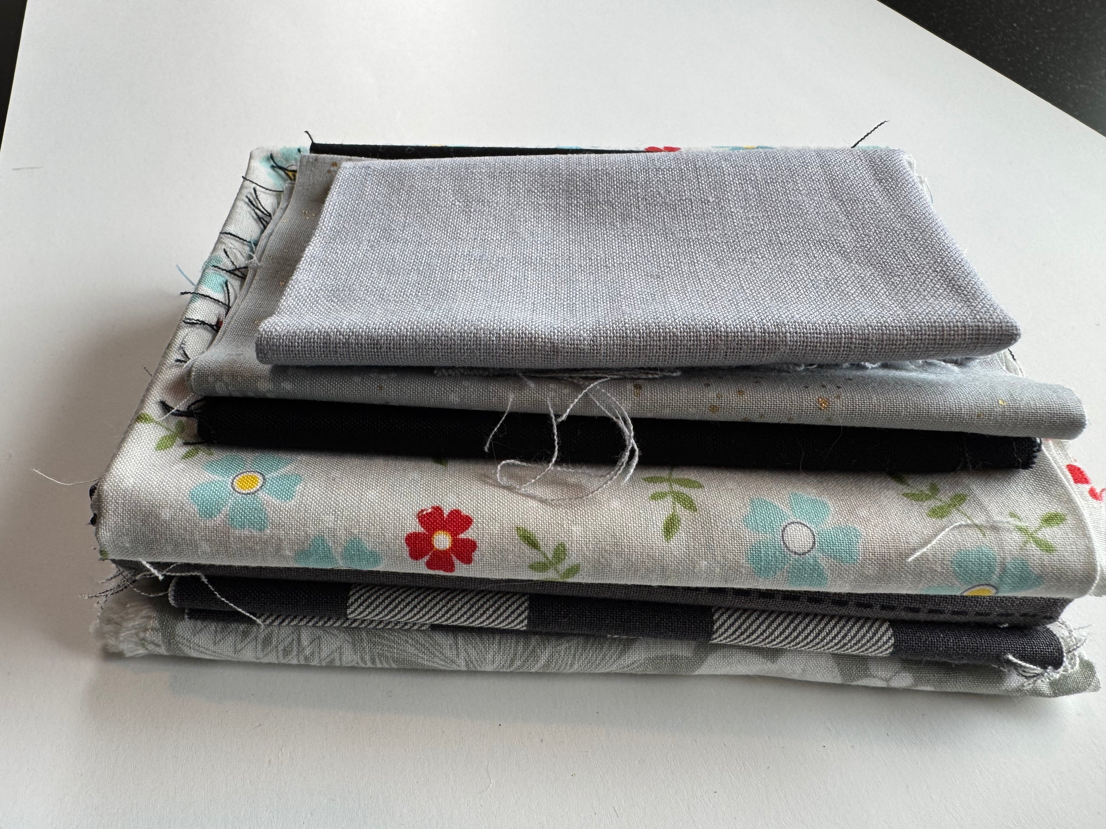 Thunderstorm Scrap Pack- 7oz Grey & Black Designer Fabric Bundle