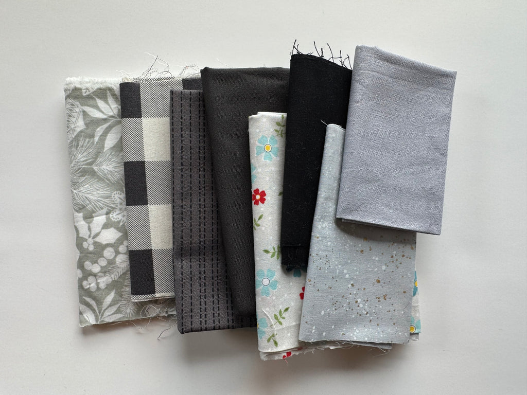 Thunderstorm Scrap Pack- 7oz Grey & Black Designer Fabric Bundle