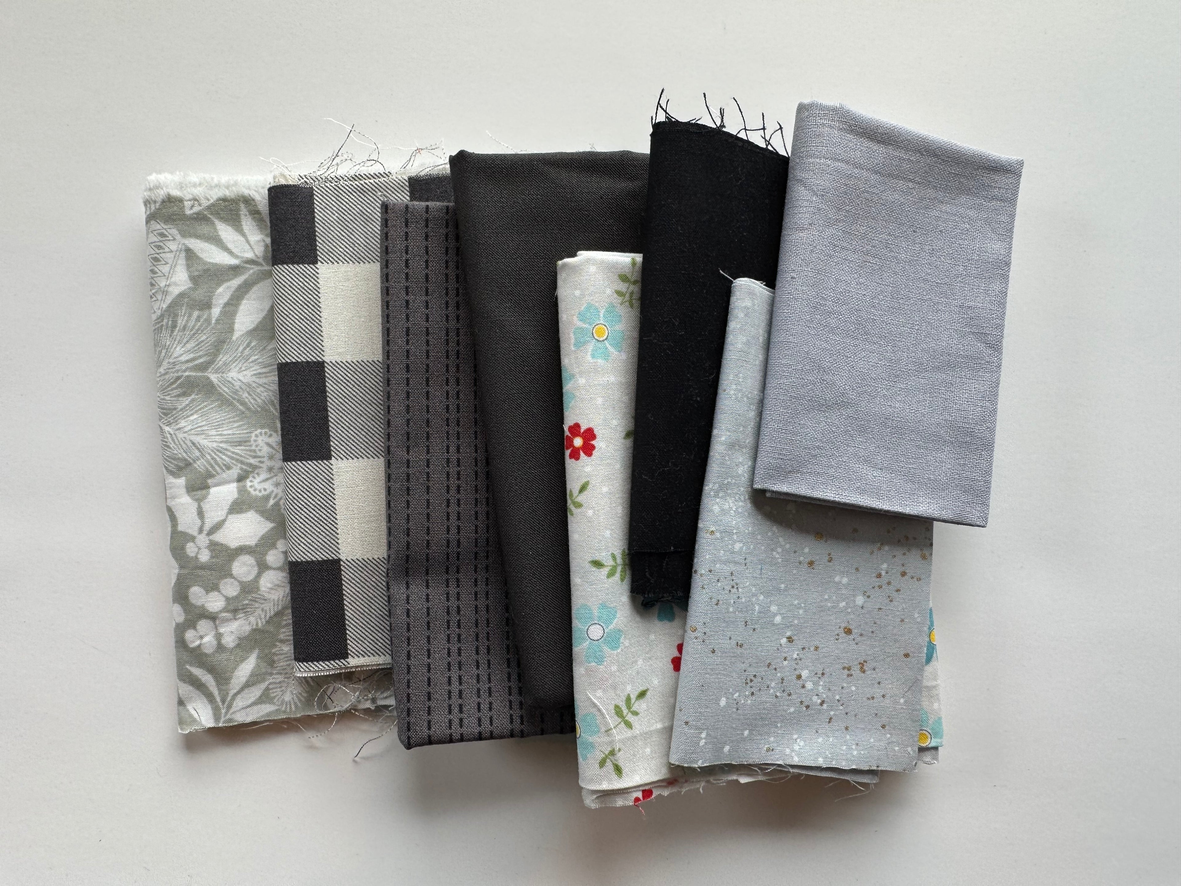 Thunderstorm Scrap Pack- 7oz Grey & Black Designer Fabric Bundle
