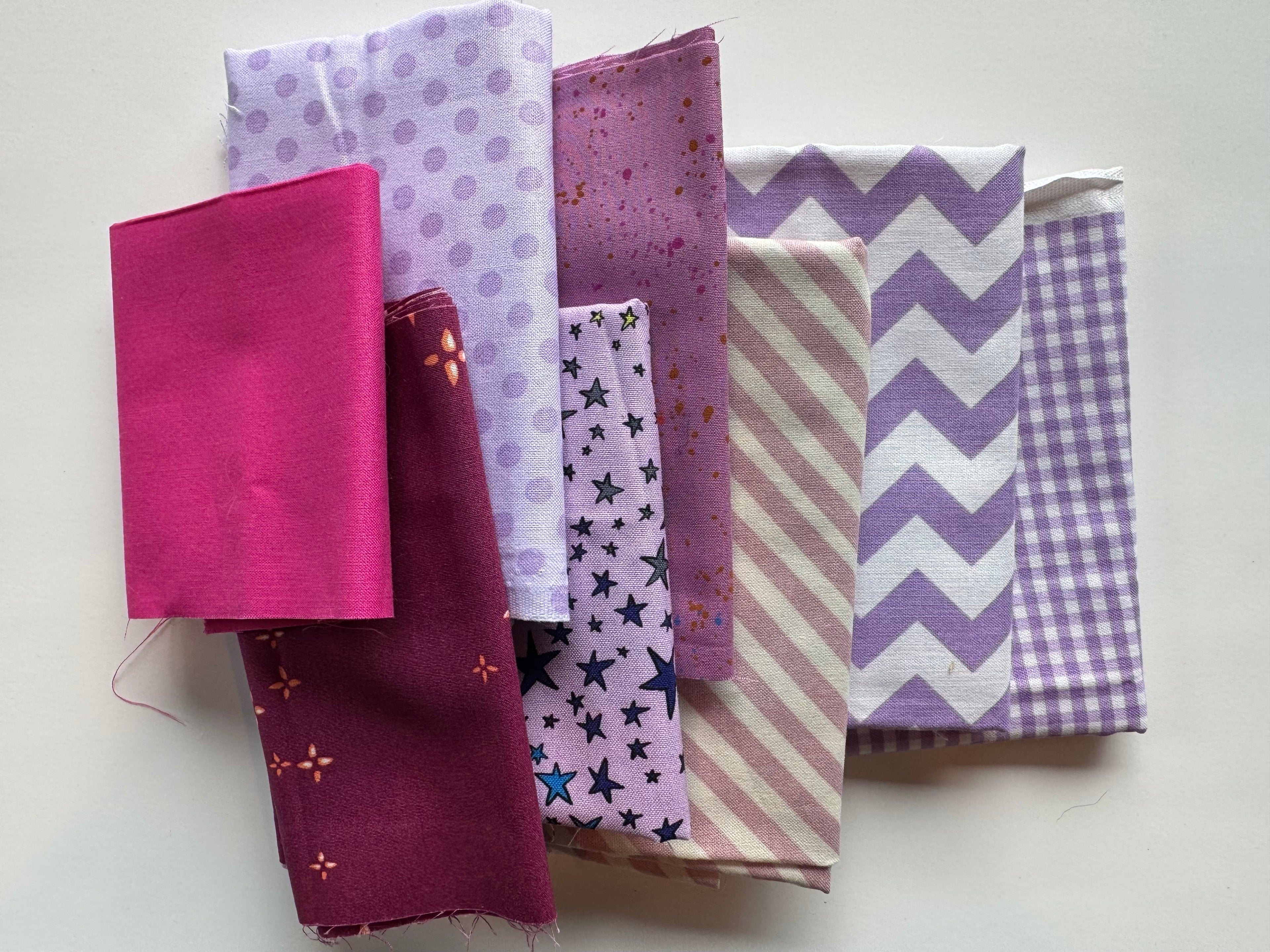 Favorite Color Scrap Pack- 9.2 oz Purple & Magenta Designer Fabric Bundle