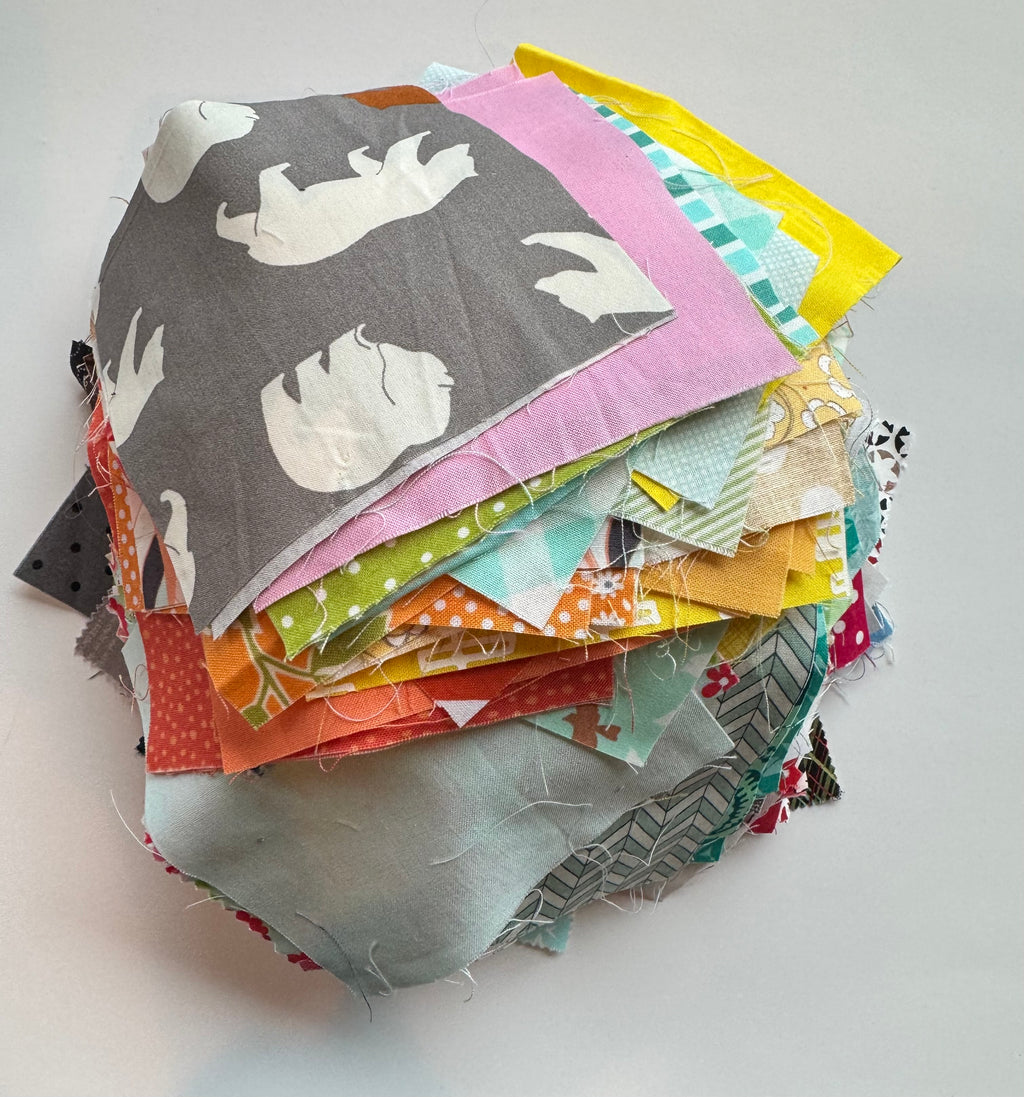 Precut 5” Square Scrap Bag - 1.5lbs of Designer Quilting Cotton (Charm-Sized)