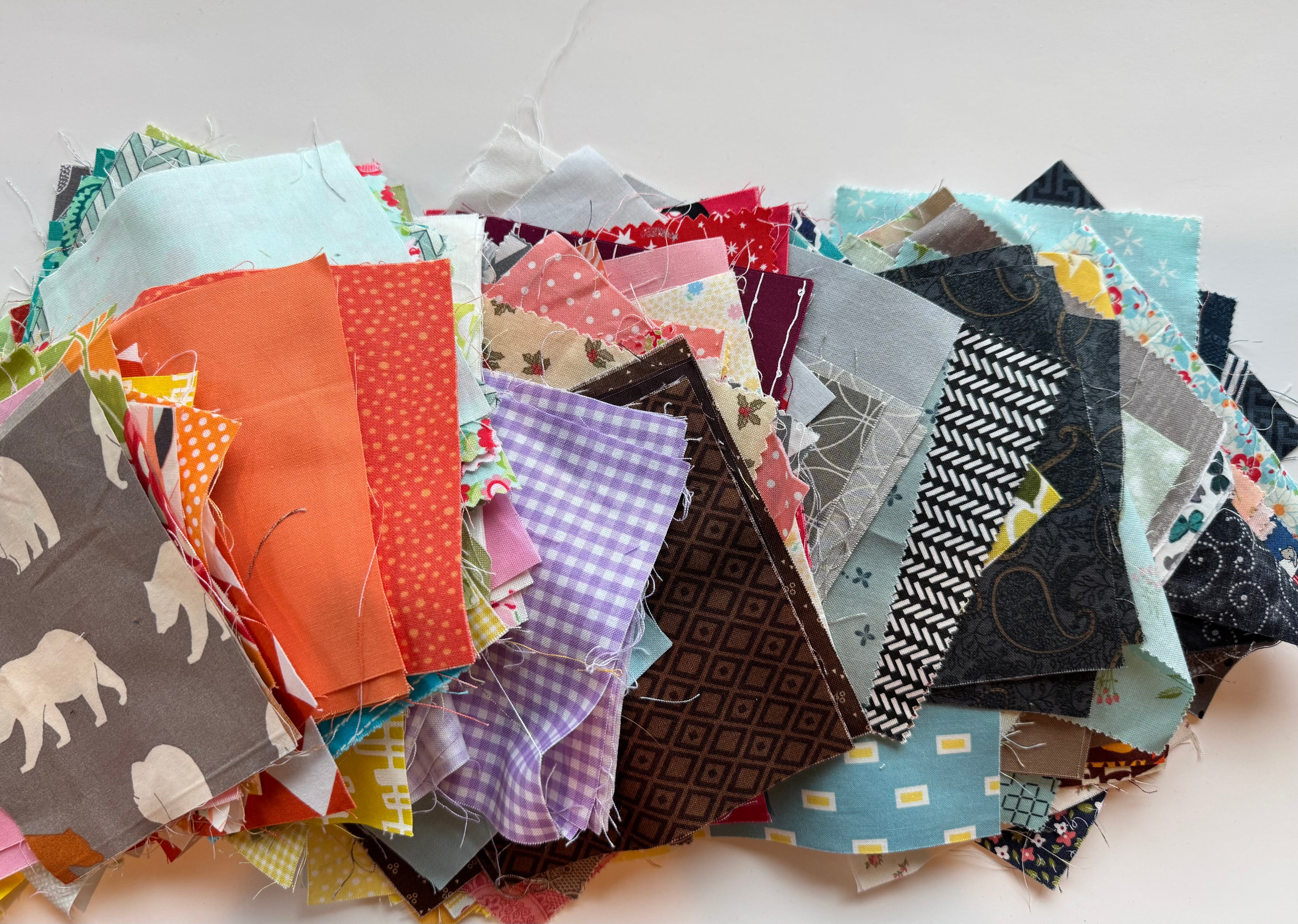 Precut 5” Square Scrap Bag - 1.5lbs of Designer Quilting Cotton (Charm-Sized)