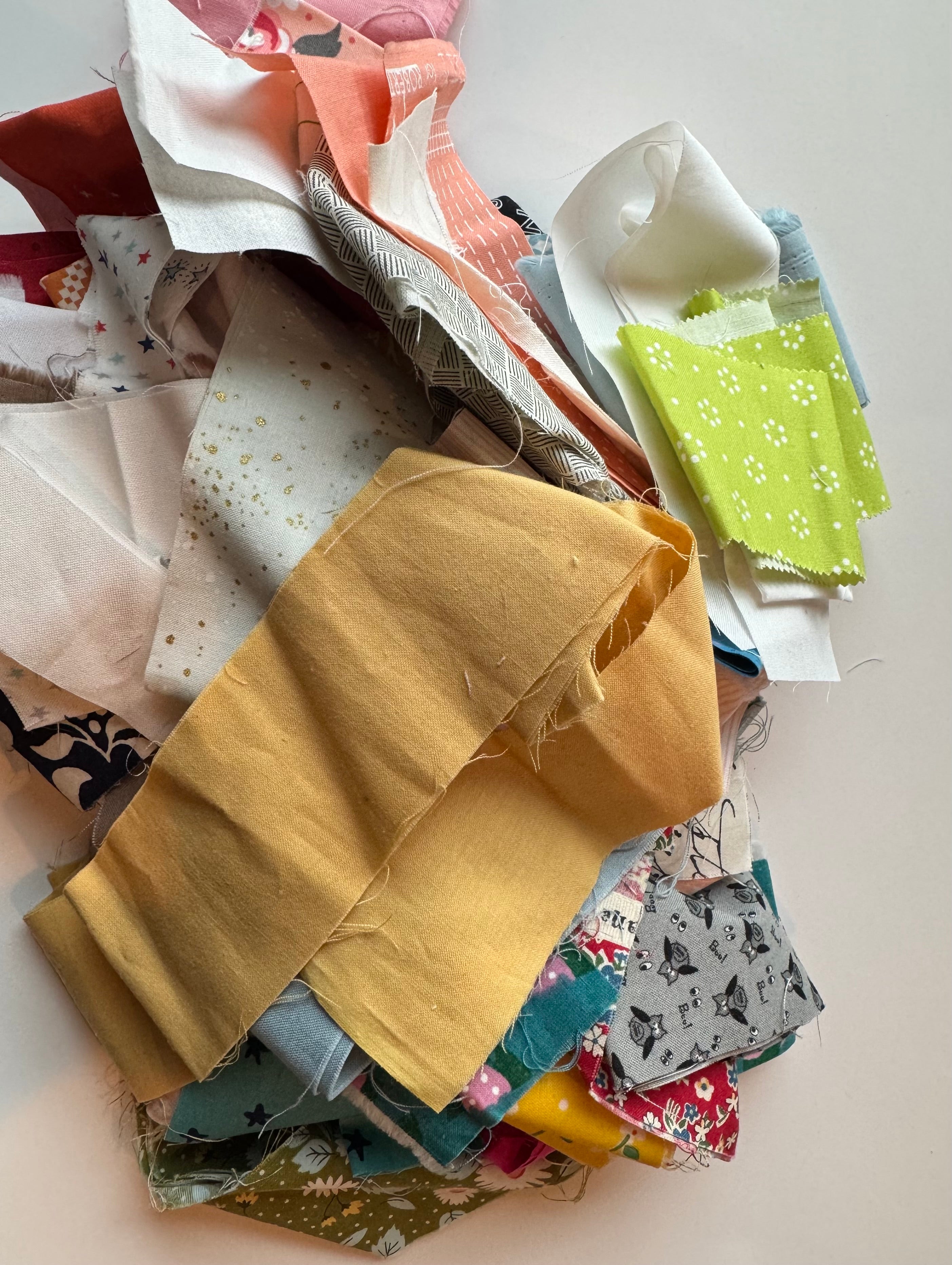 Precut Strips Scrap Bag - 12.2oz of Quilting Strips (Many WOF Designer Cuts)