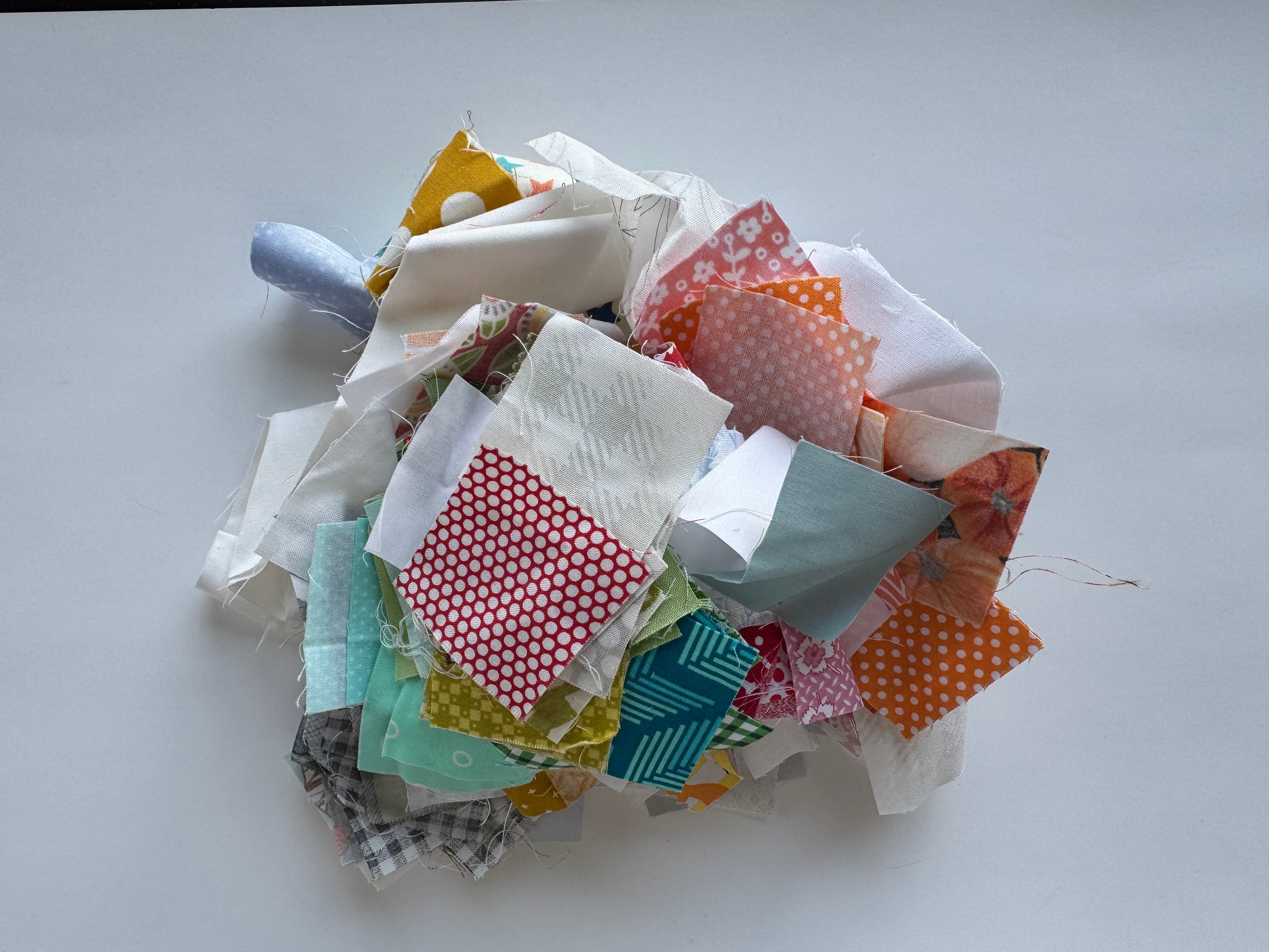 Precut 2” Squares & Strips Scrap Bag- 8oz of Tiny Cuts