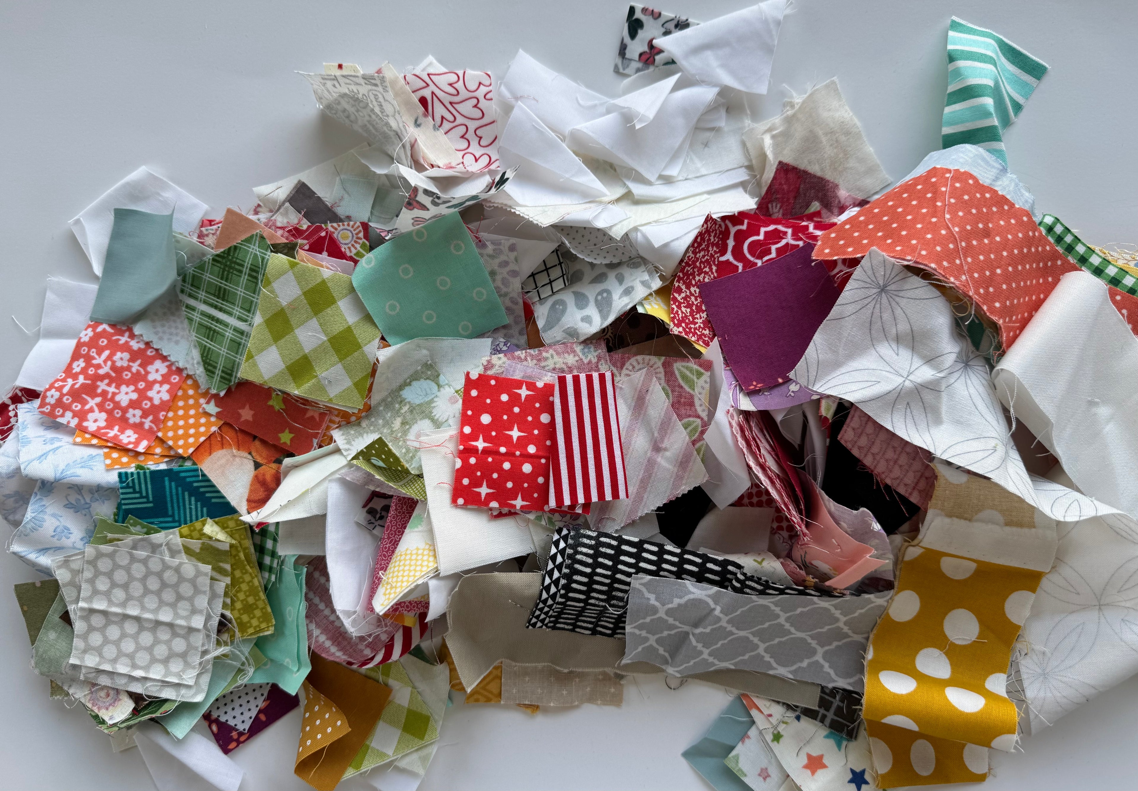 Precut 2” Squares & Strips Scrap Bag- 8oz of Tiny Cuts