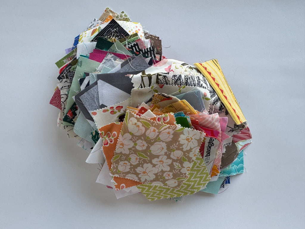 Precut 3" + 3.5" Squares Scrap Bag - 1lb of Designer Quilting Cotton