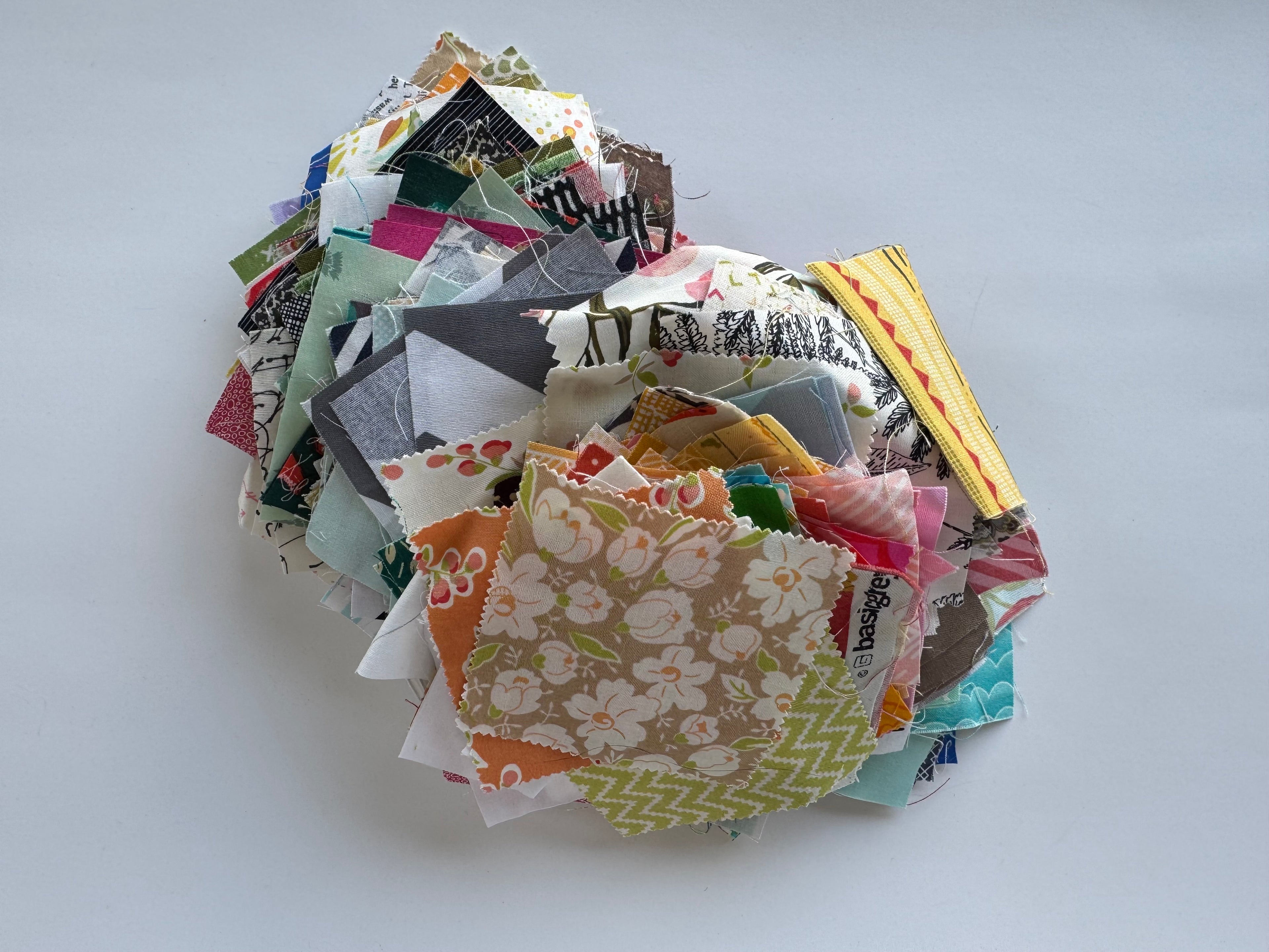 Precut 3" + 3.5" Squares Scrap Bag - 1lb of Designer Quilting Cotton