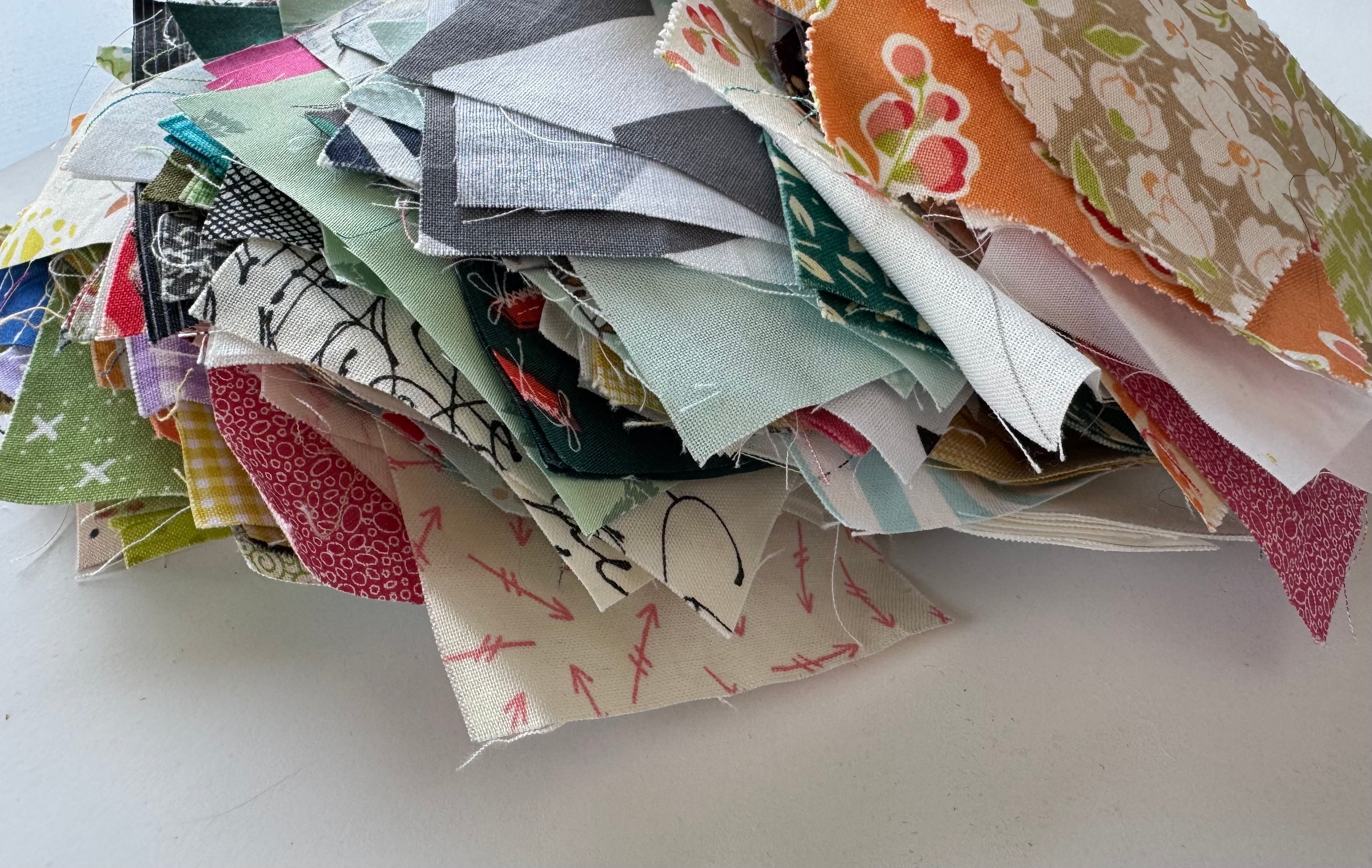 Precut 3" + 3.5" Squares Scrap Bag - 1lb of Designer Quilting Cotton