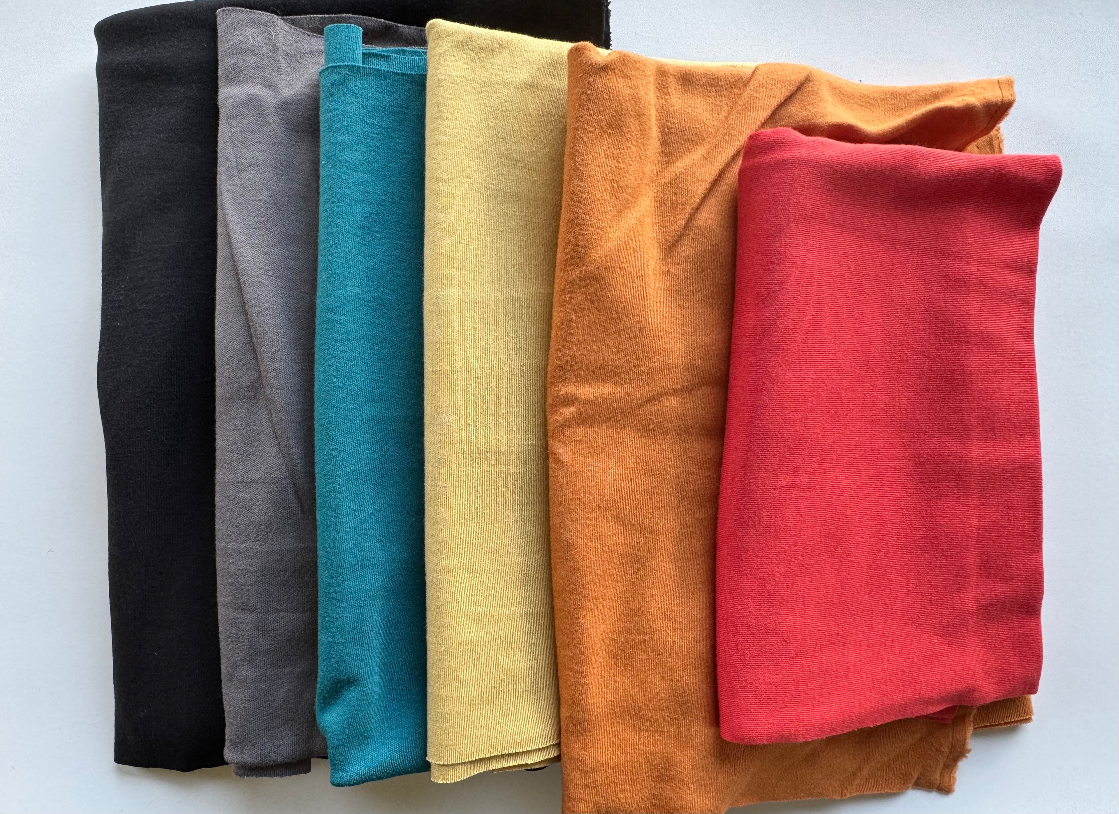 Solid Jersey Knit Scrap Pack - Cotton Knit Fabric for Baby Items & More