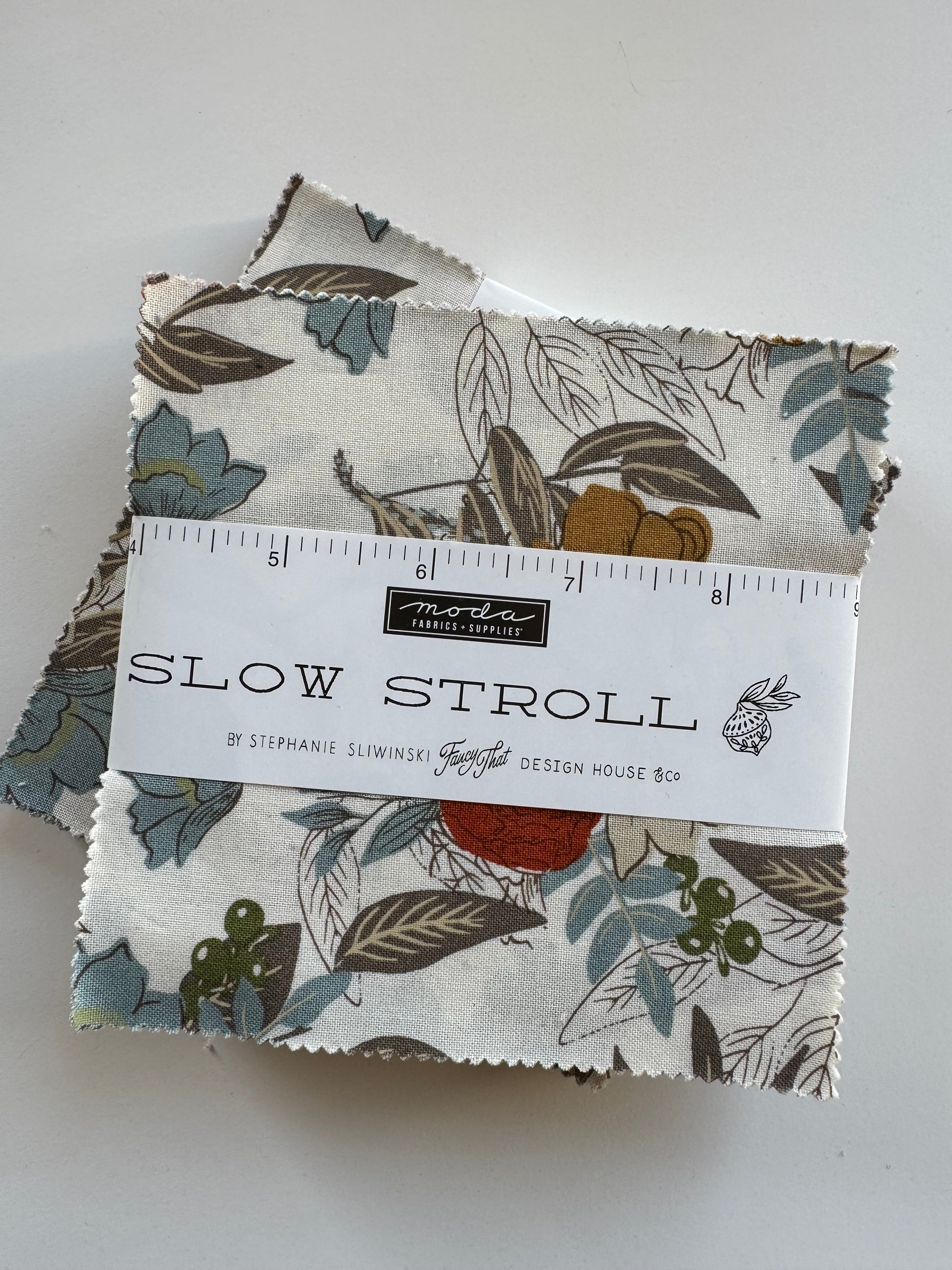 Moda Slow Stroll Charm Pack - Rare, OOP 5” Squares by Fancy That Design House